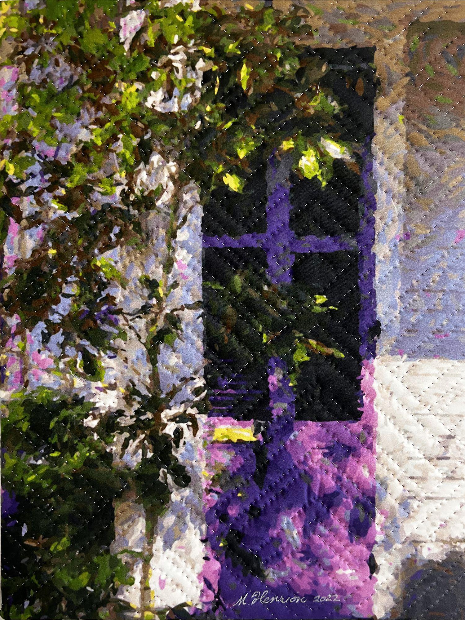 Purple Door, Technique mixte sur toile - Mixed Media Art de Marilyn Henrion