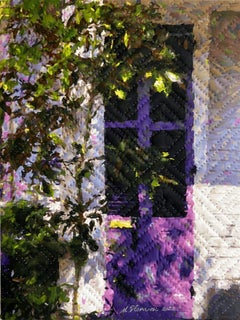 Purple Door, Mixed Media on Canvas