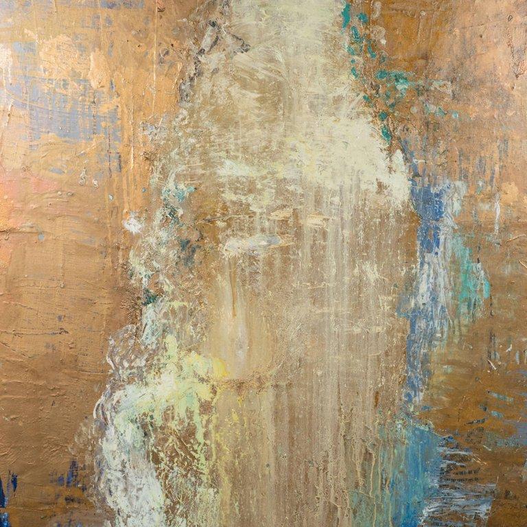 Atemberaubendes modernistisches Gemälde, Öl auf Leinwand, Abstraktes Triptychon im Angebot 3