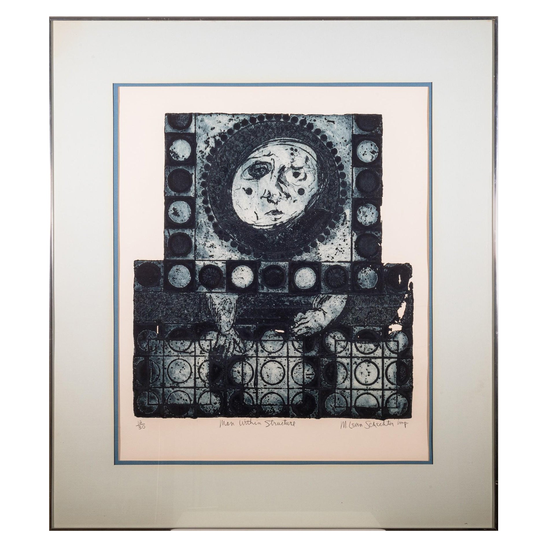 Marilyn Levin Schecter Man W/o Structure Gravure en relief moderne sur papier 12/30