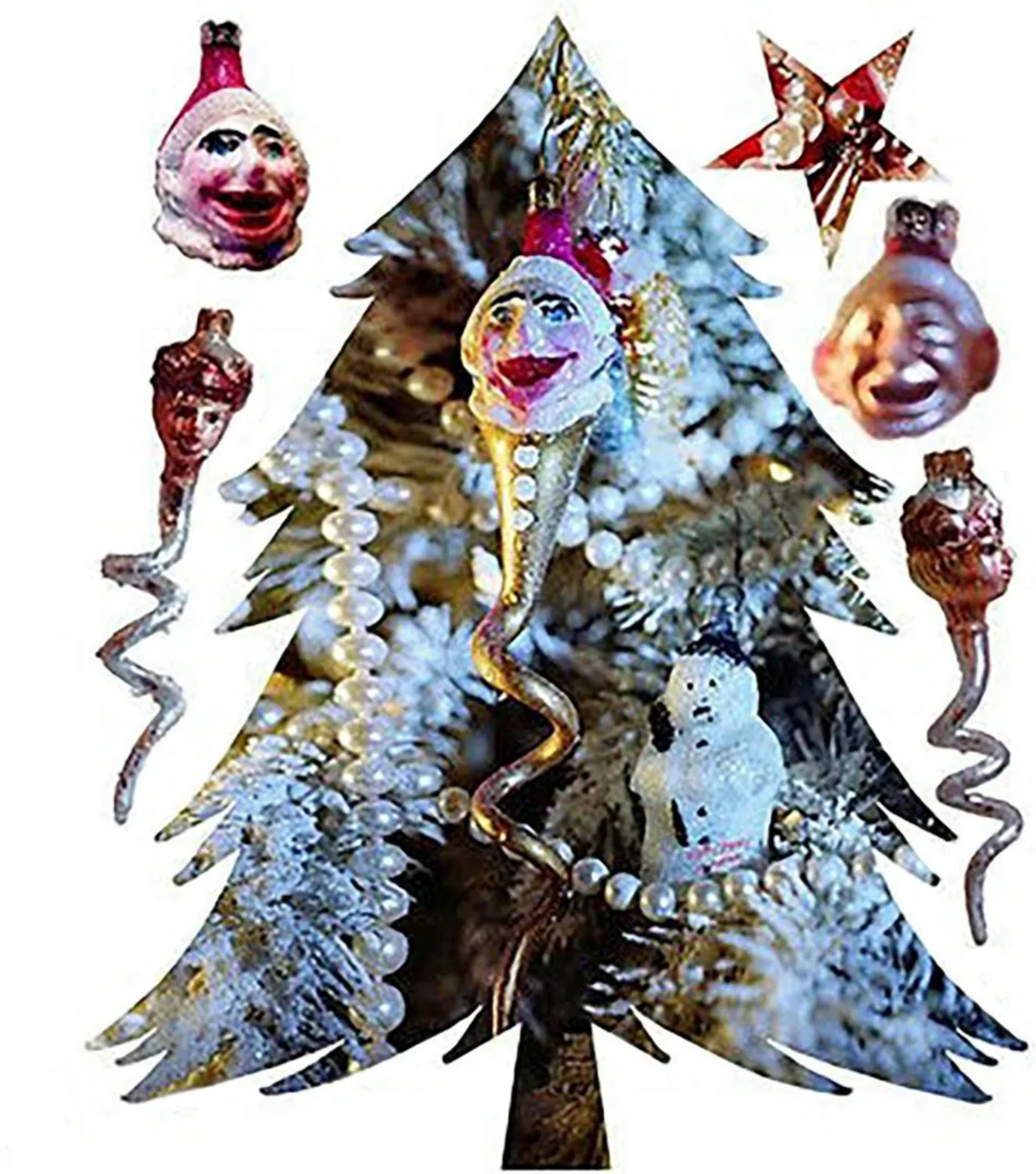 Marilyn Minter
Merry Merry: Limited Edition Large Christmas Stickers, 2007
One oversized sheet of die-cut vinyl stickers which rolls up and ships in a tube
with original tube from artist
s studio for provenance
The full size of the sheet when opened