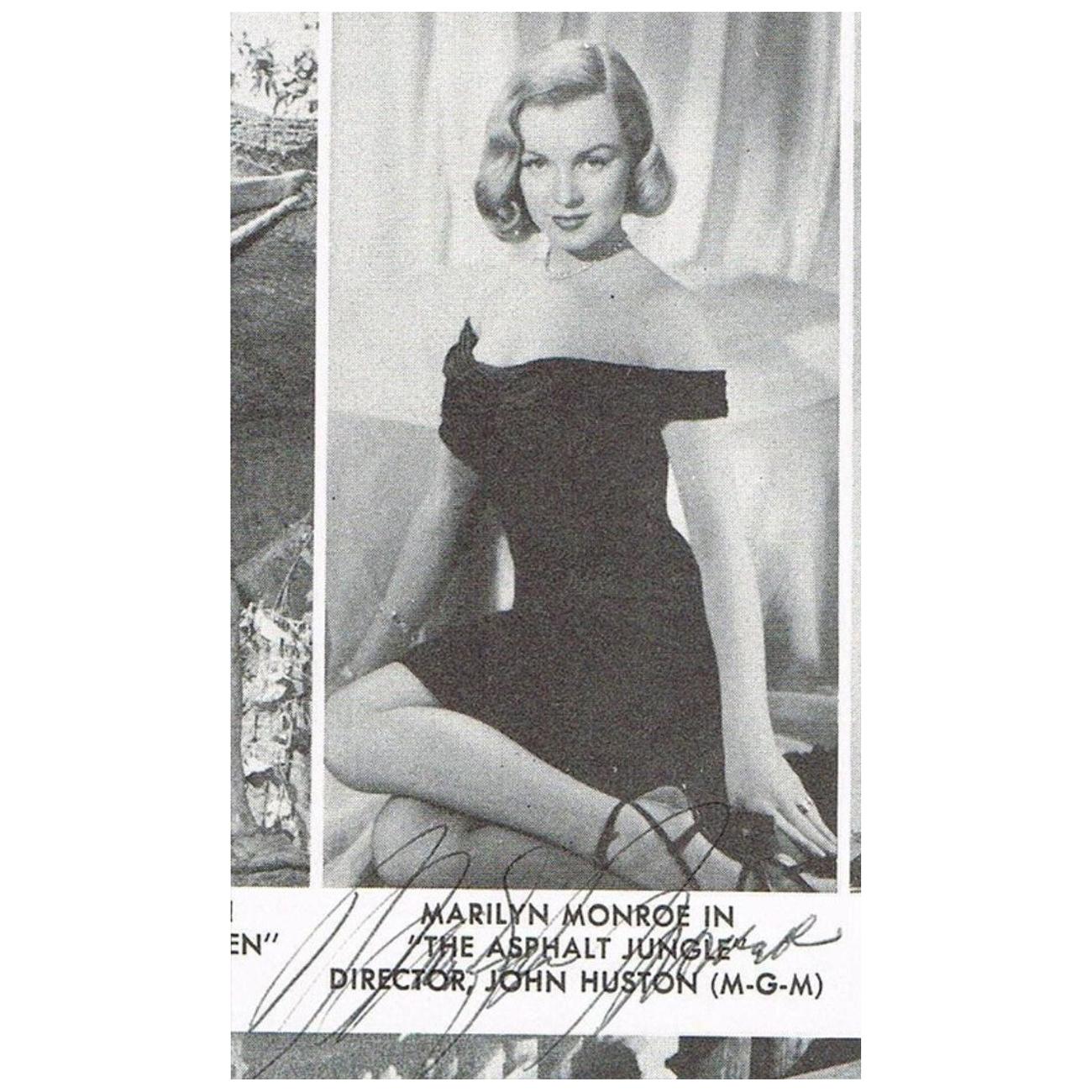 Marilyn Monroe 1950 Autographed Magazine Cut-Out Black and White