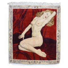 Vintage Marilyn Monroe 20th Century Handmade Persian Kashan Rug Woven Nezam Afsari