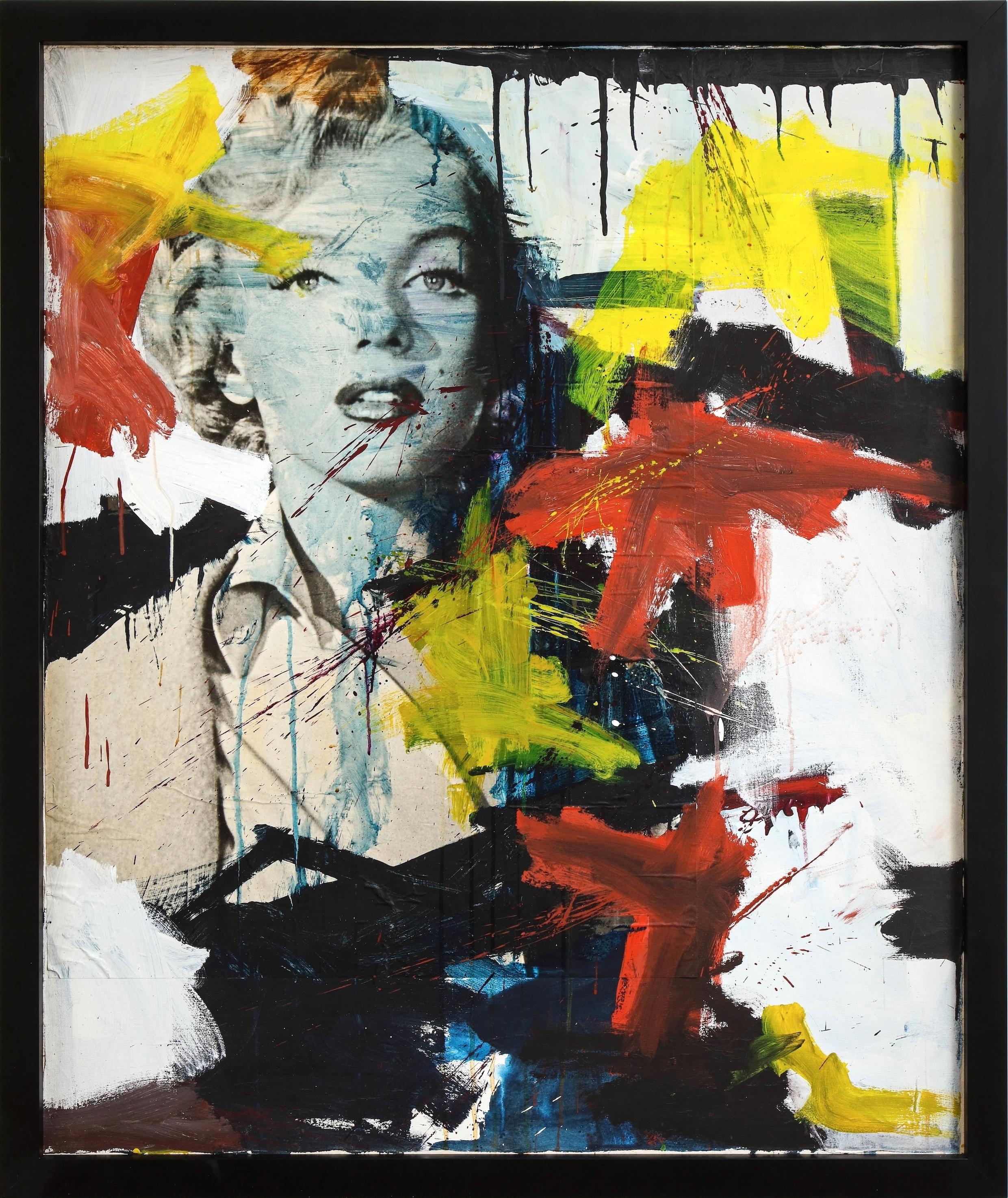 Marilyn Monroe Abstract Collage and Painting, circa 1966 For Sale 1