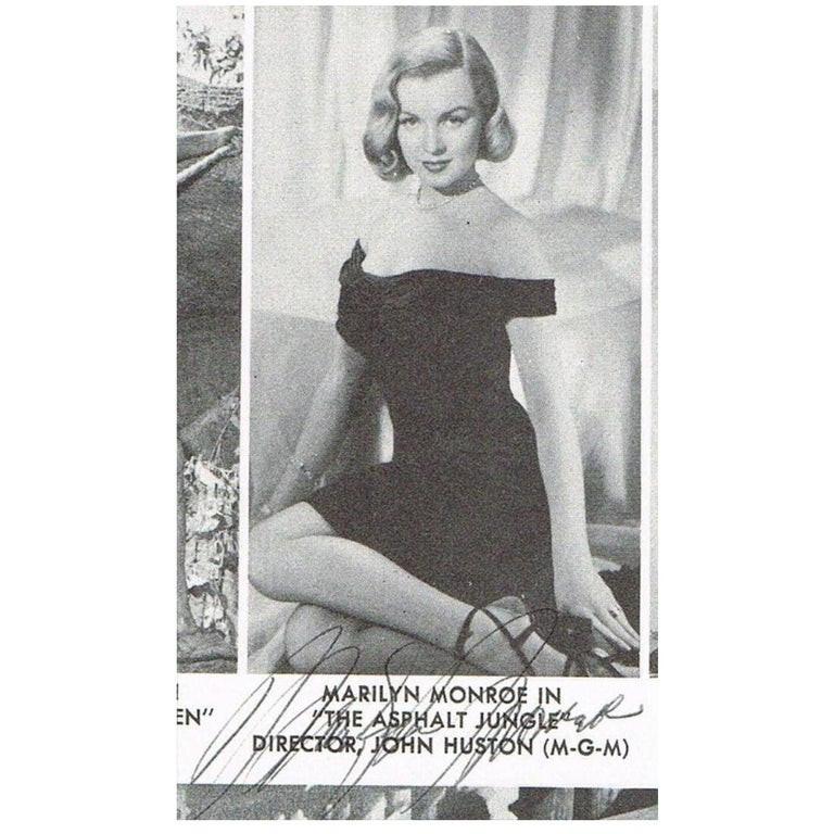 Marilyn Monroe 1950 Magazine Cut-Out with Certificate of Authenticity In Good Condition For Sale In Jersey, GB