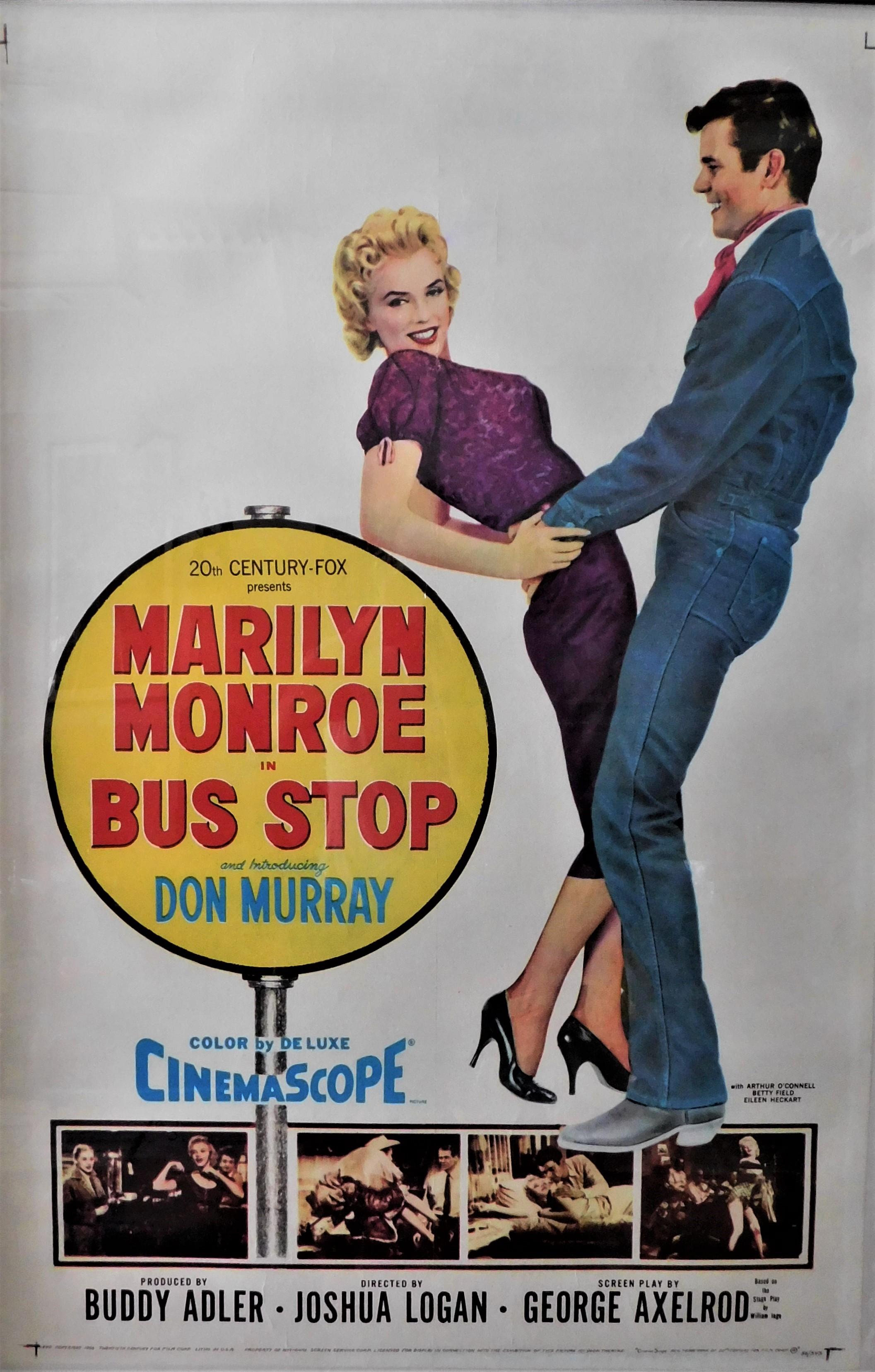 Marilyn Monroe: „Bus Stop“, Original-Theaterplakat mit Leinenrückseite, 1956 (amerikanisch) im Angebot