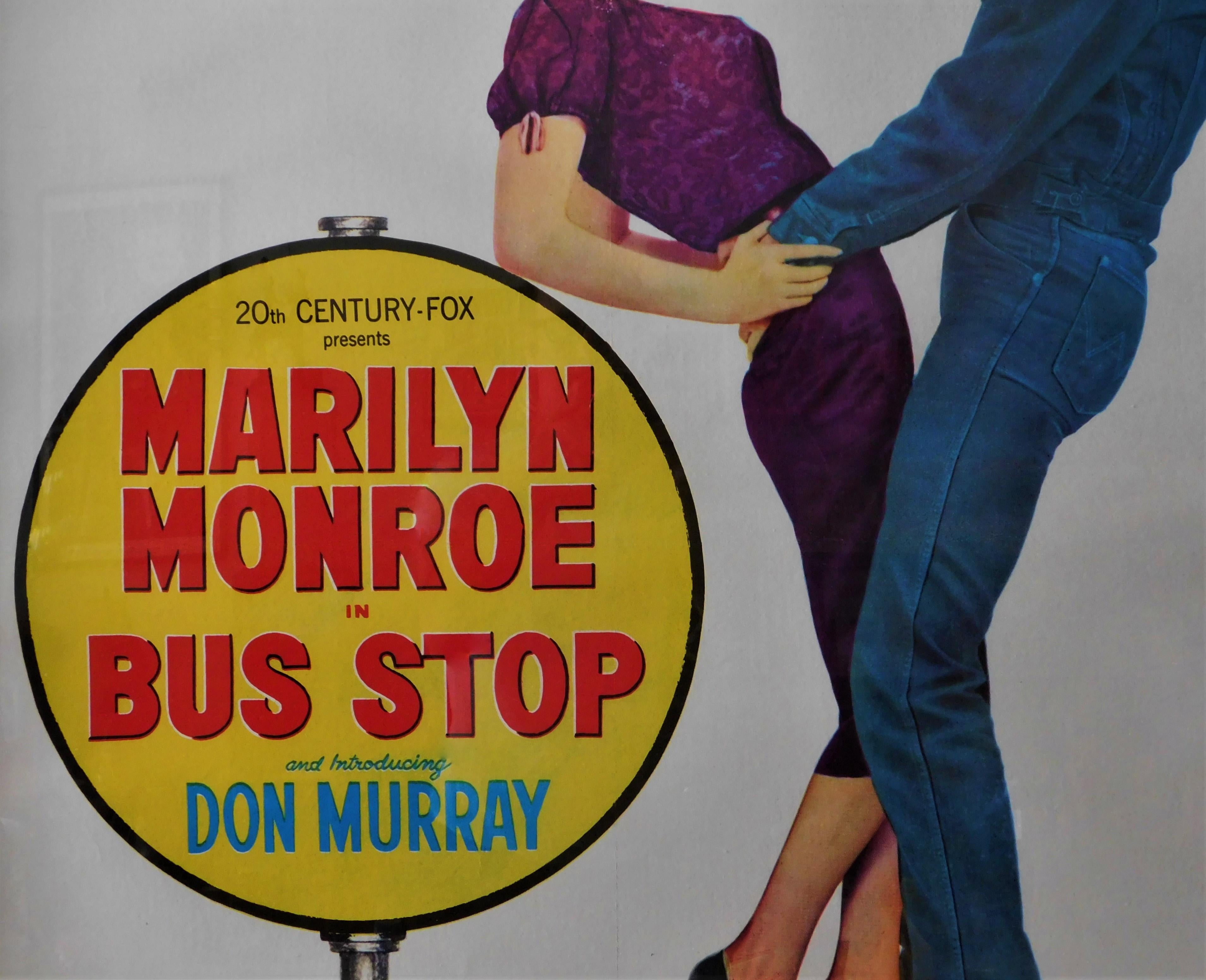 Marilyn Monroe: „Bus Stop“, Original-Theaterplakat mit Leinenrückseite, 1956 (Papier) im Angebot