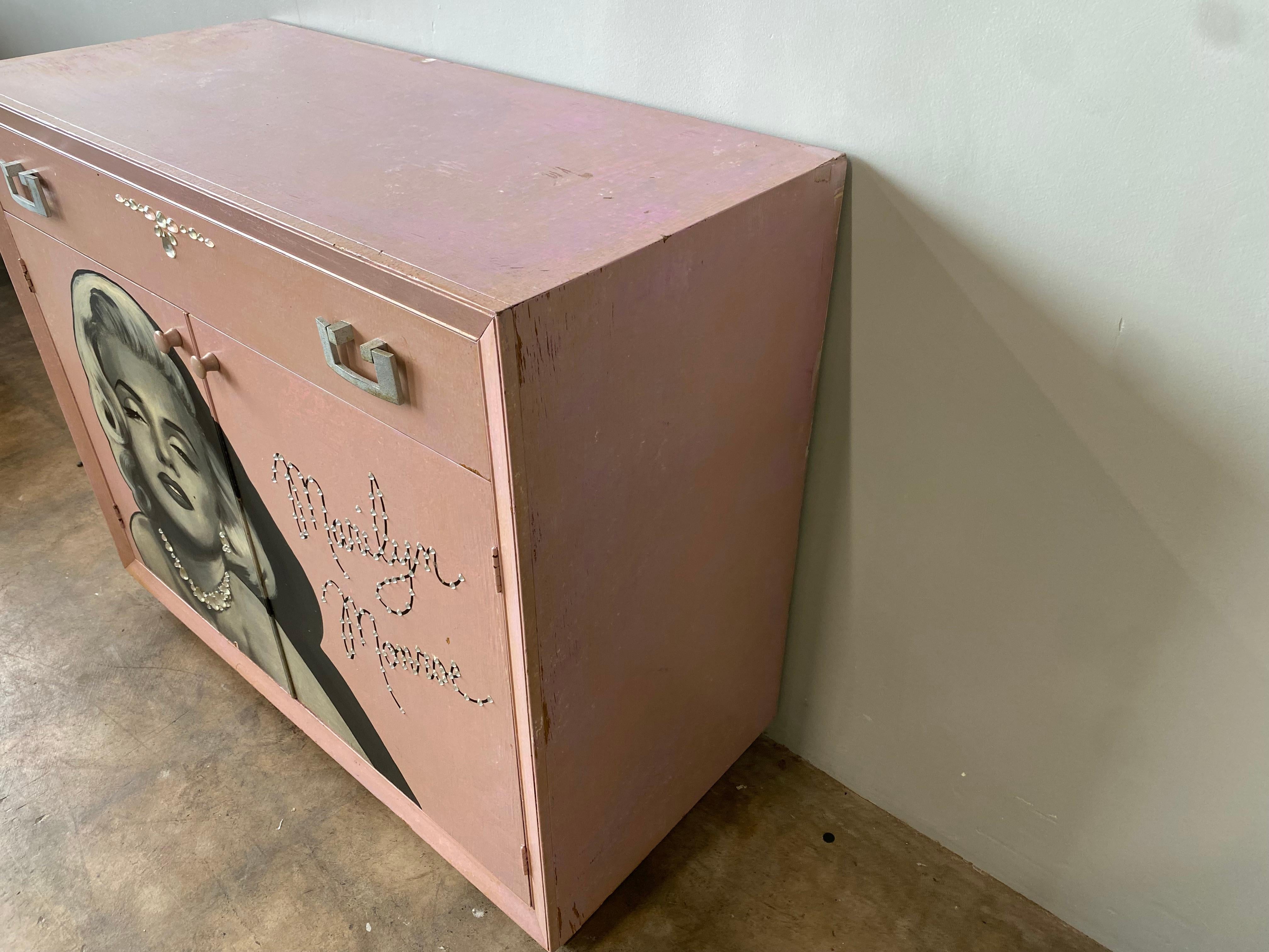 Wood Marilyn Monroe Cabinet and Bookshelf For Sale