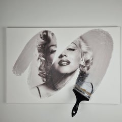 "Marilyn Monroe", Contemporary Work, Oil on Canvas, Handmade in Italy, 2021