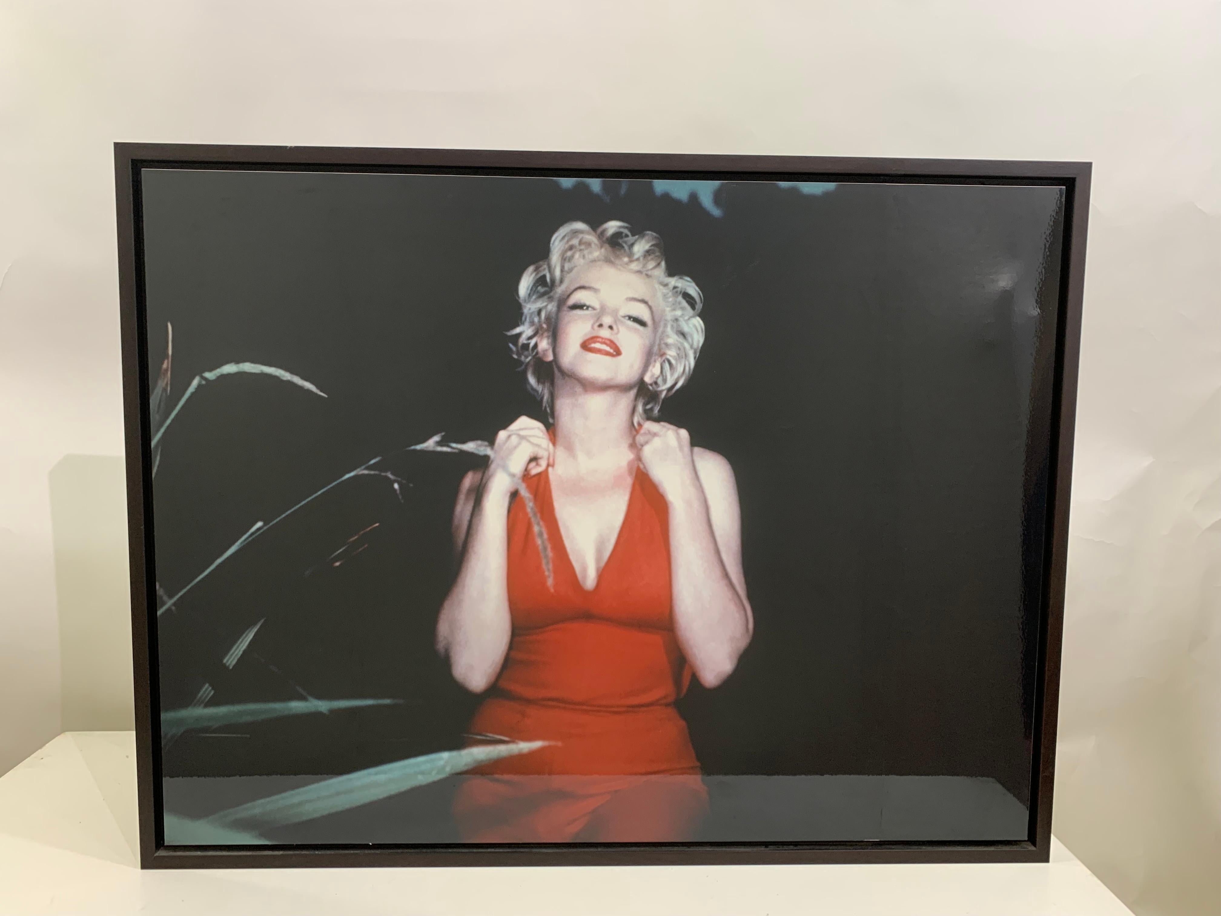 Lumas framed photograph of Marilyn Monroe. American actress starring in a number of commercially successful films during the 1950s, and who is considered a pop culture icon.
Photo taken by : Baron, 1954
Photograph Size : 86.5 x 65.1 cm 
Frame