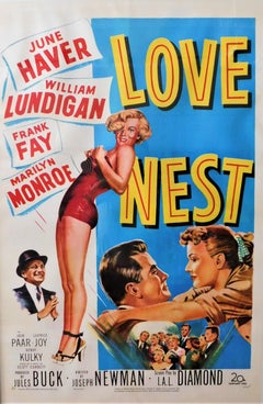 Marilyn Monroe "Love Nest" 1951 Original Linen Backed Theatrical Poster