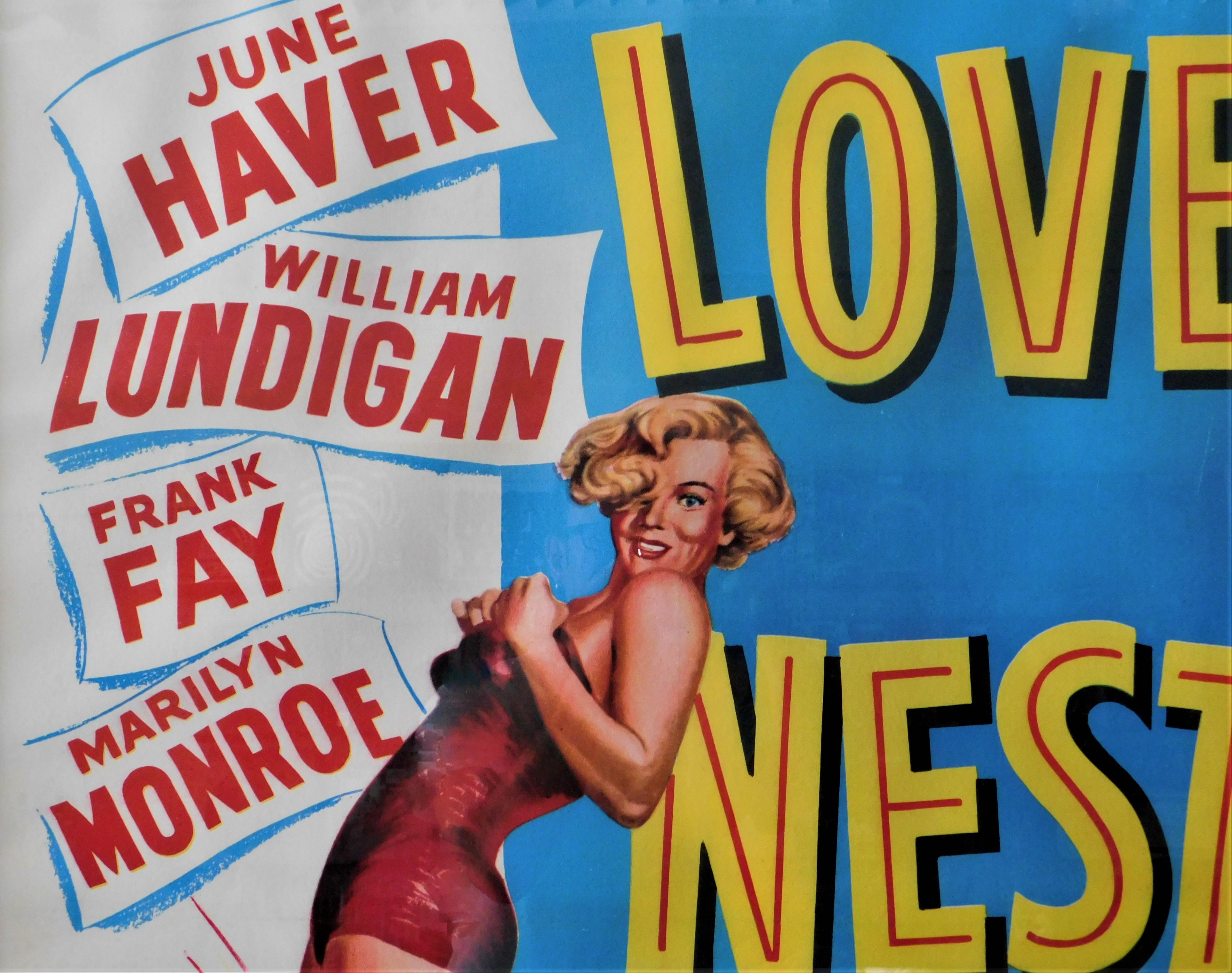 Marilyn Monroe, „Love Nest“, Original- Theatrical-Poster mit Leinenrücken, 1951 (amerikanisch) im Angebot