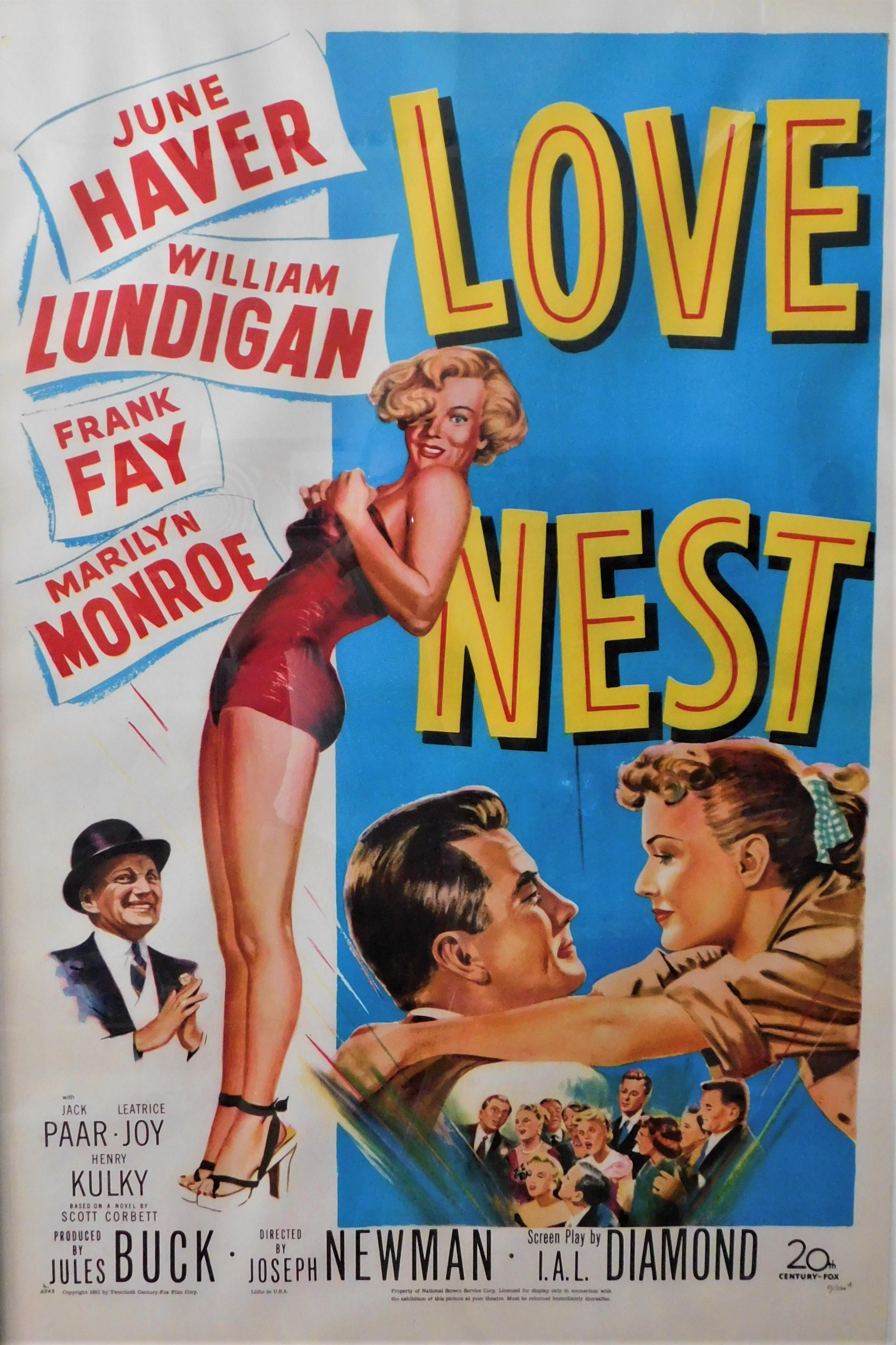 Marilyn Monroe, „Love Nest“, Original- Theatrical-Poster mit Leinenrücken, 1951 im Zustand „Gut“ im Angebot in Hamilton, Ontario