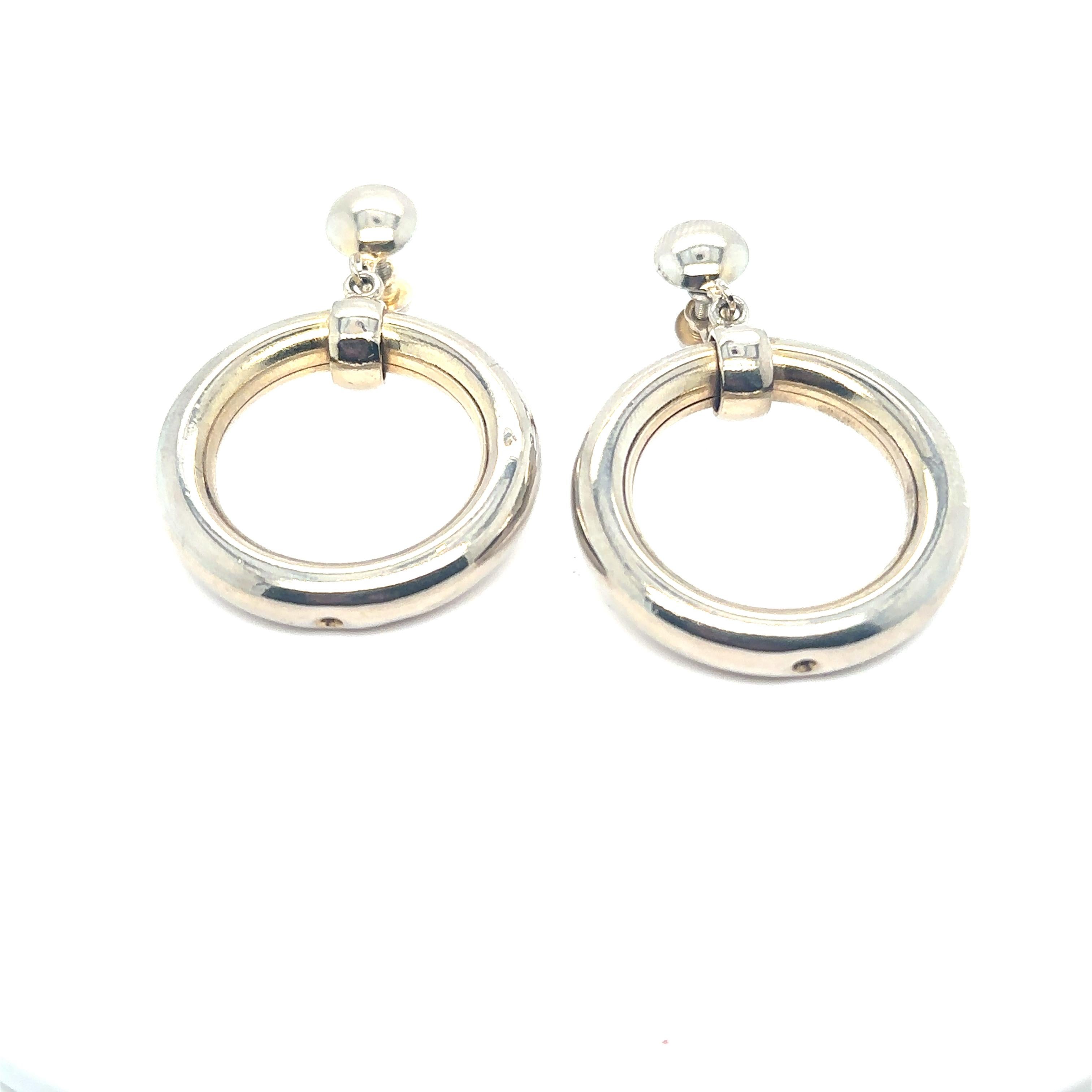 Women's or Men's Marilyn Monroe Memorabilia Costume Silver Metal Hoop Doorknocker Earring Niagara For Sale