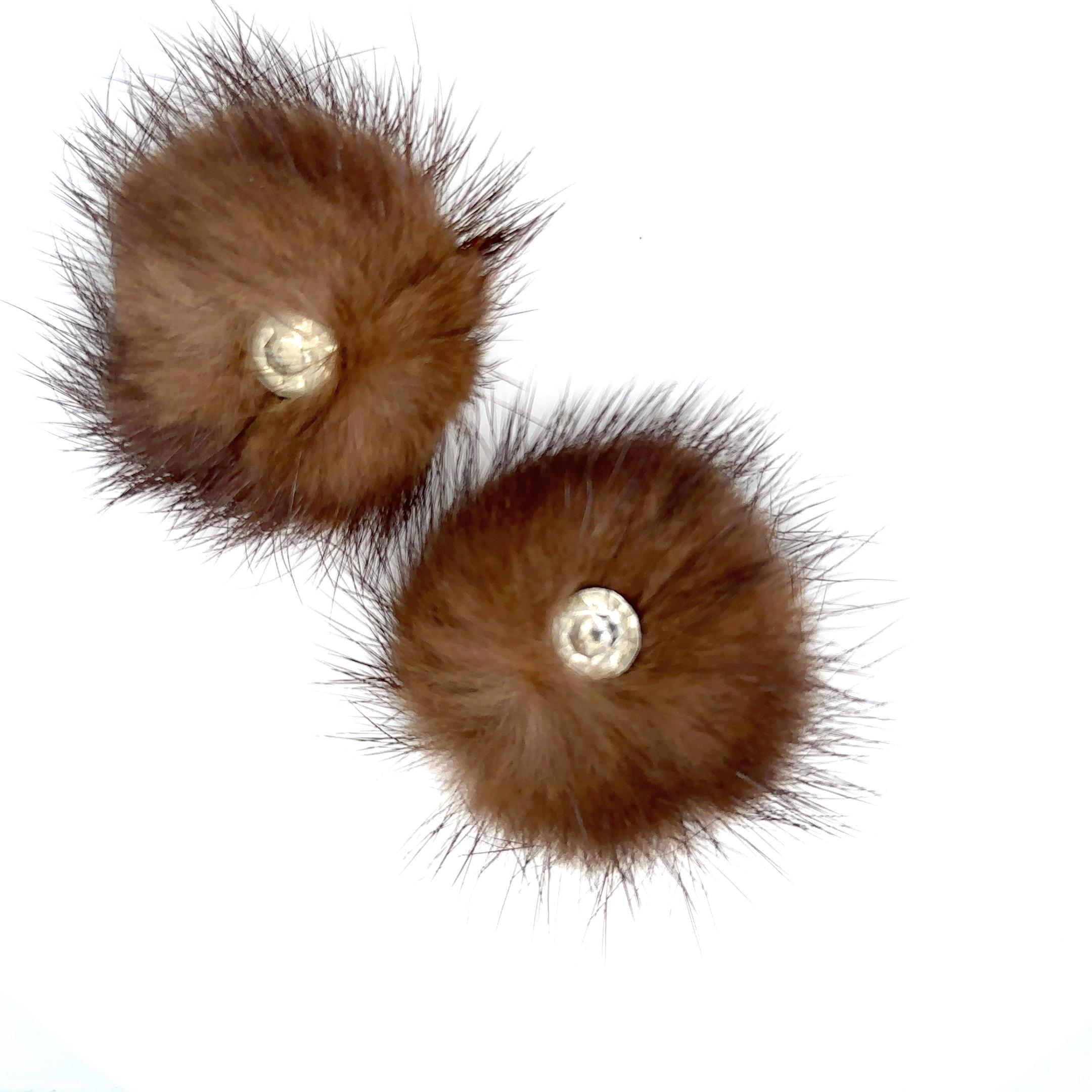 Marilyn Monroe Memorabilia Personal Mink Earrings with Rhinestone For Sale 2