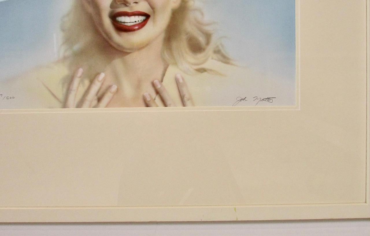 Glass Marilyn Monroe Offset Lithograph Print, Limited Edition by John Mattos For Sale