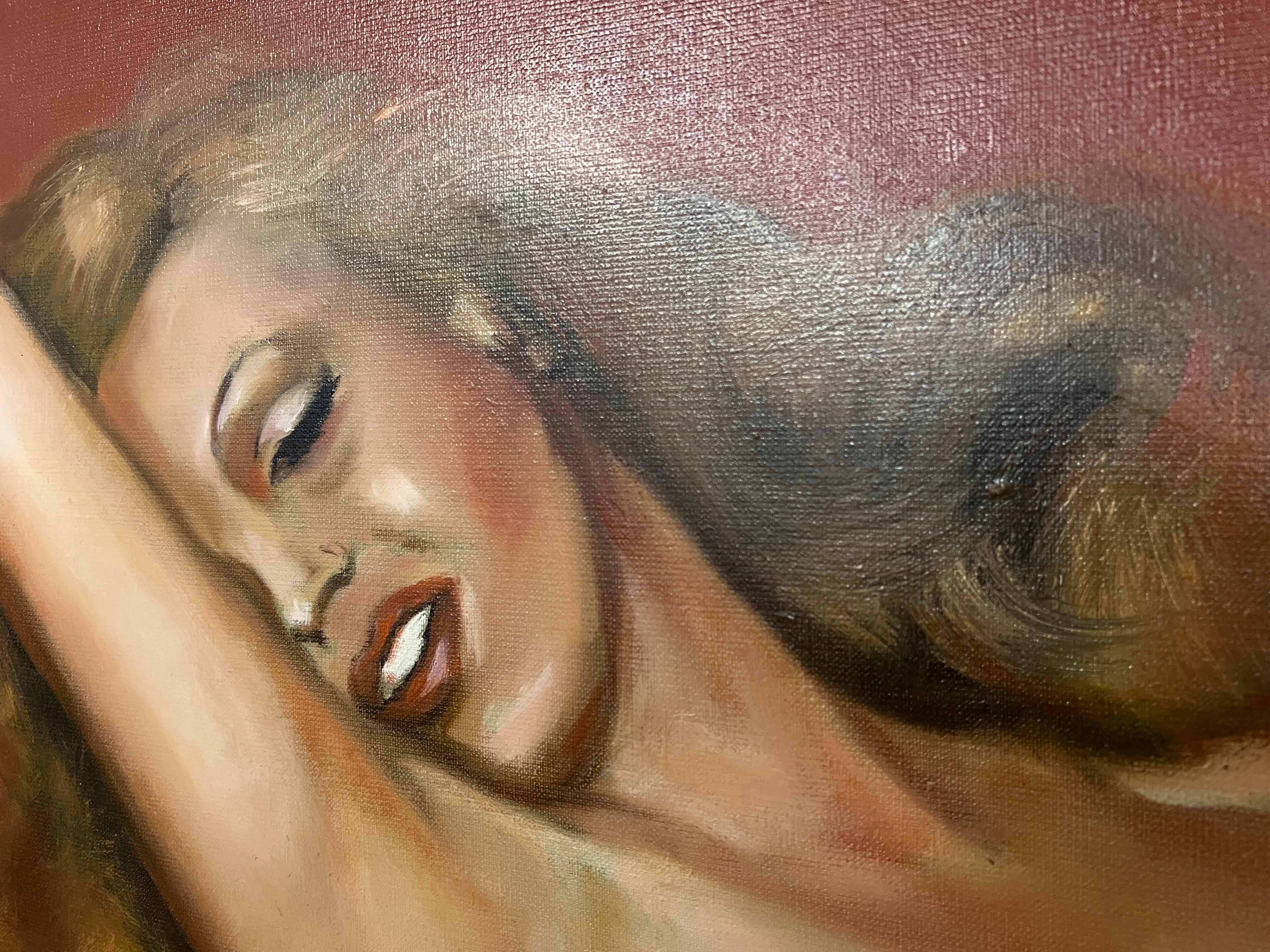Canvas Marilyn Monroe Pin Up Painting inspired by Tom Kelley's Playboy Photo