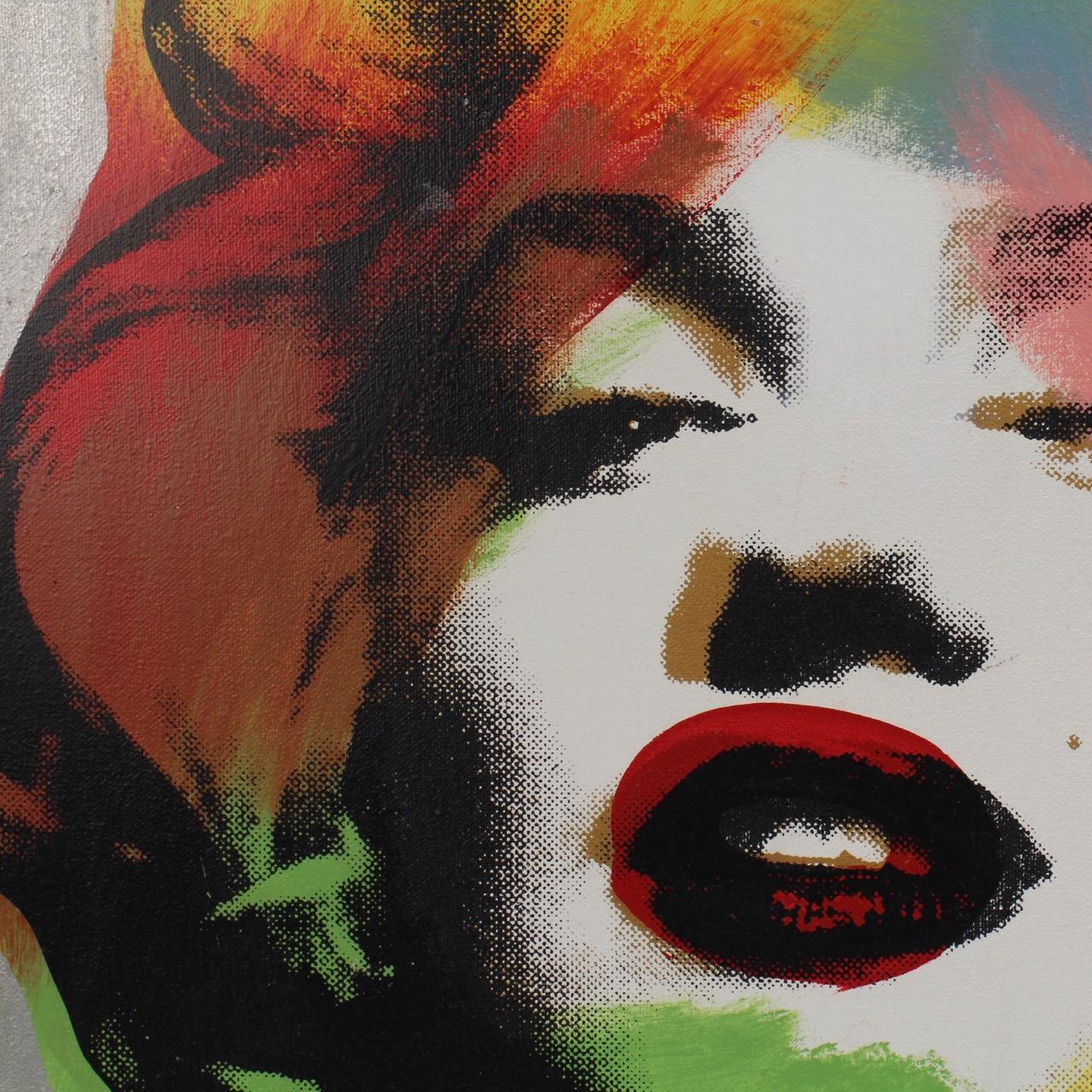 Américain Marilyn Monroe Silver, une sérigraphie Pop-Art de SAK Steve Kaufman en vente