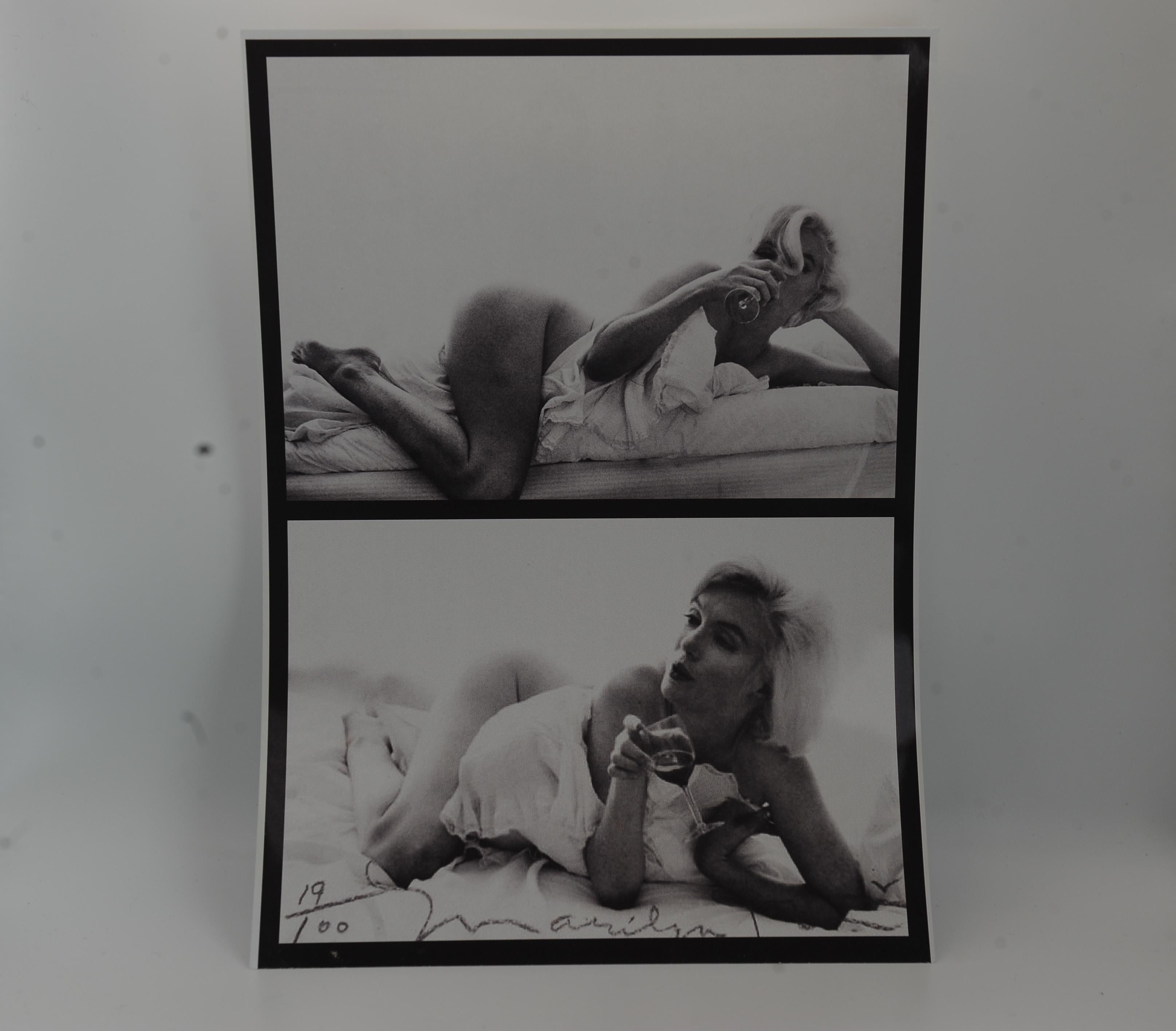 Marilyn Monroe The Last Sitting Photoshoot Edition limitée par Bert Stern 

Au verso de l'impression, le label 