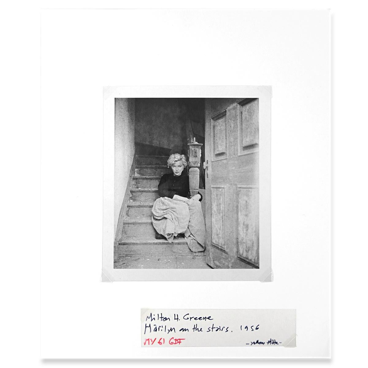 Mid-Century Modern 'Marilyn on the Stairs' 1956 yellow plate photograph by Milton H. Greene For Sale