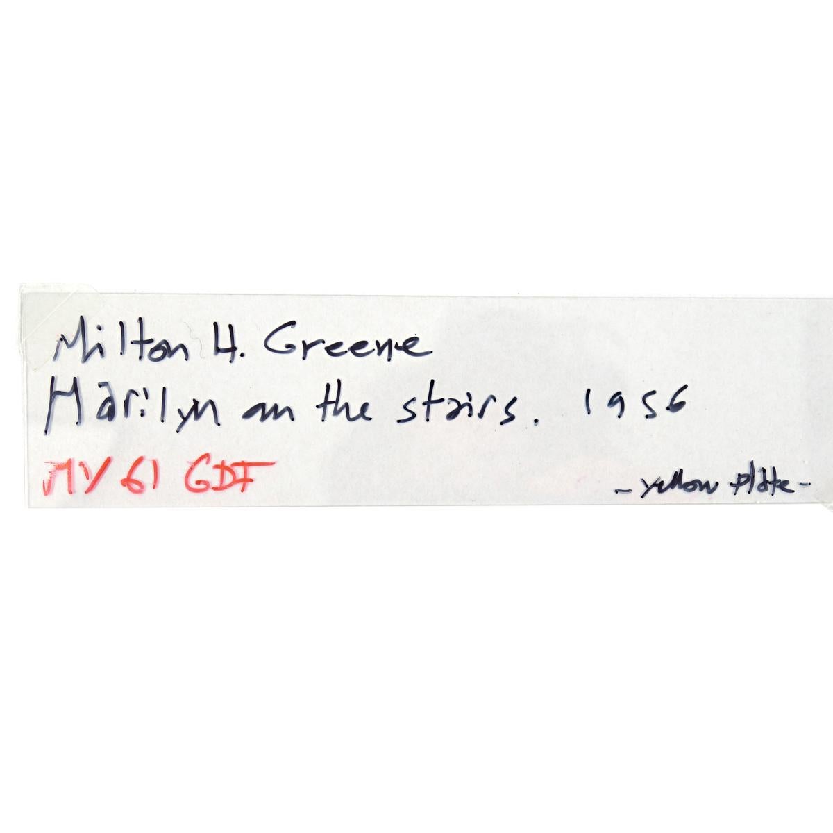 American 'Marilyn on the Stairs' 1956 yellow plate photograph by Milton H. Greene For Sale