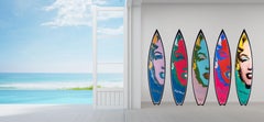 Marilyn, Red/White Surfboard After Andy Warhol