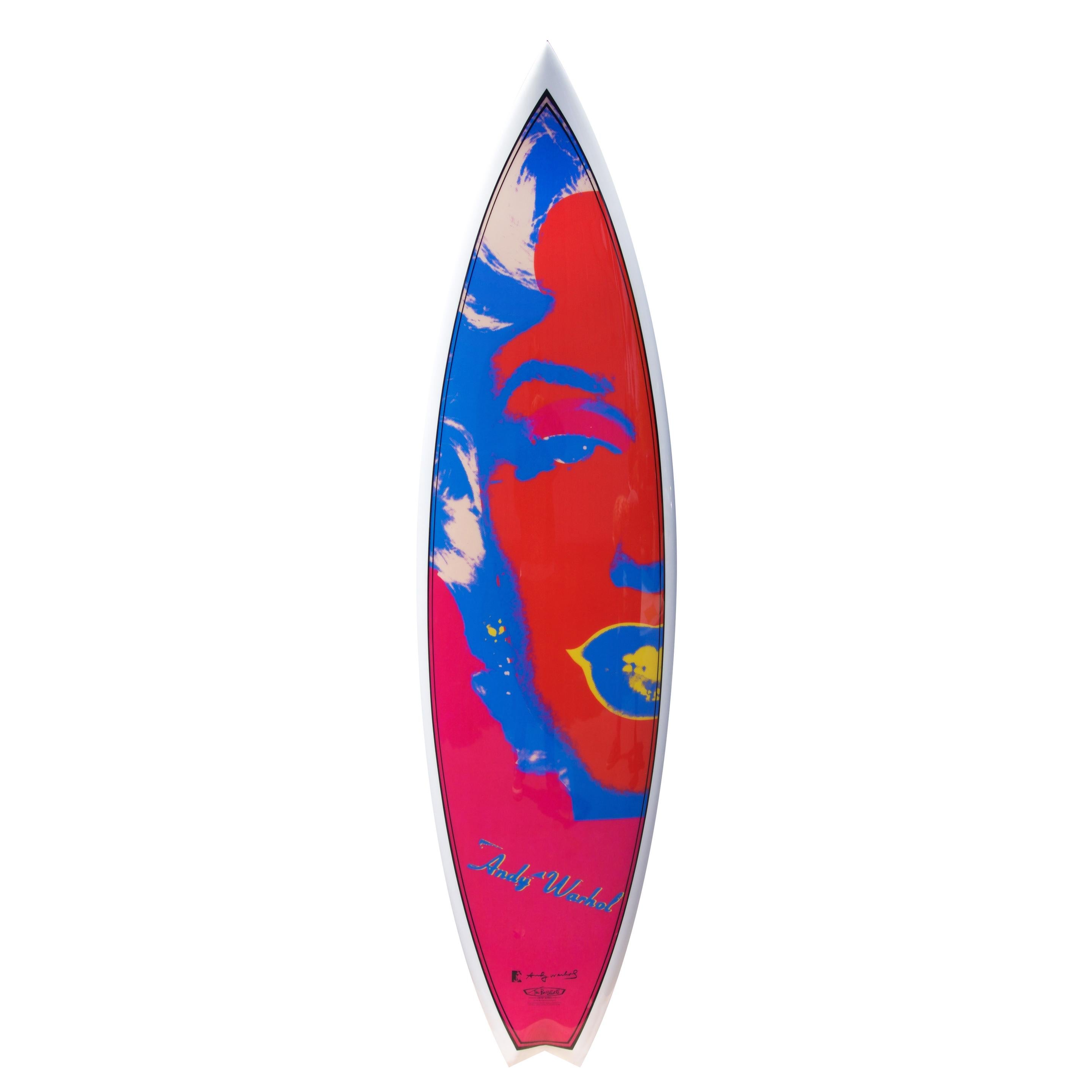 Marilyn, planche de surf rouge/blanc d'après Andy Warhol