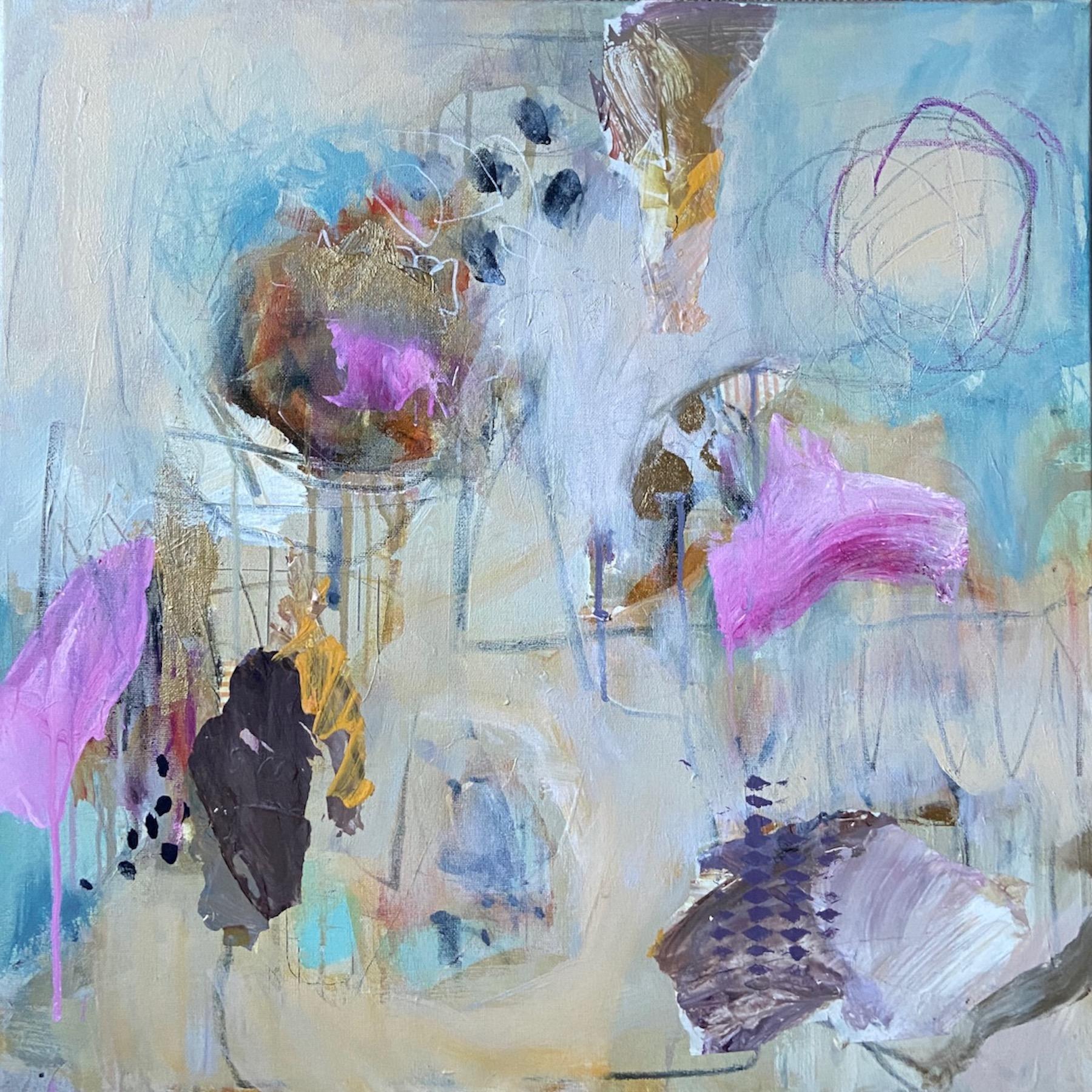 Abstract Painting Marilyn Simler - Flottant 1