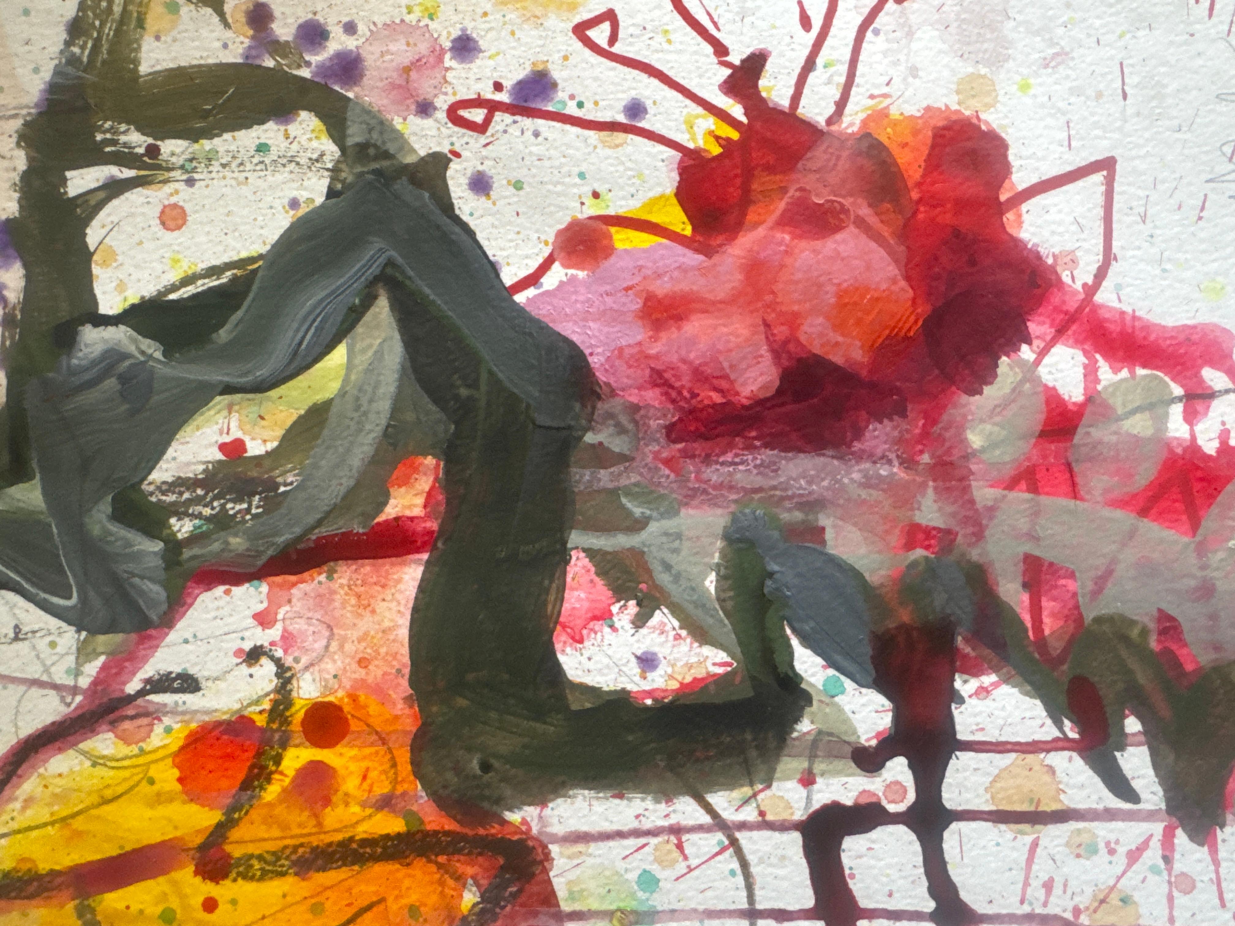 Dahlienserie 2/4, Originalgemälde, floral, zeitgenössisch im Angebot 2