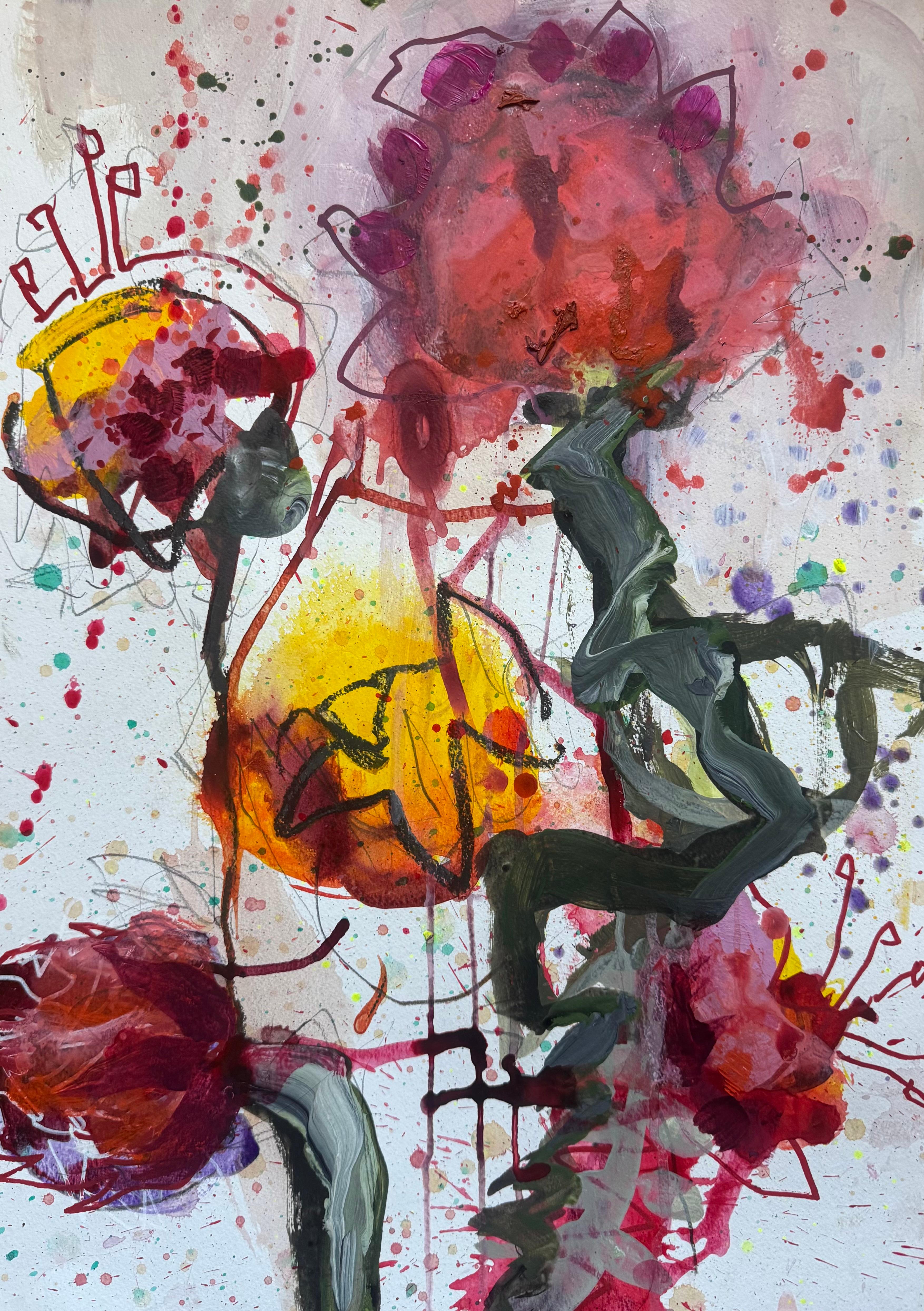 Dahlia series 2/4, original painting, floral, contemporary