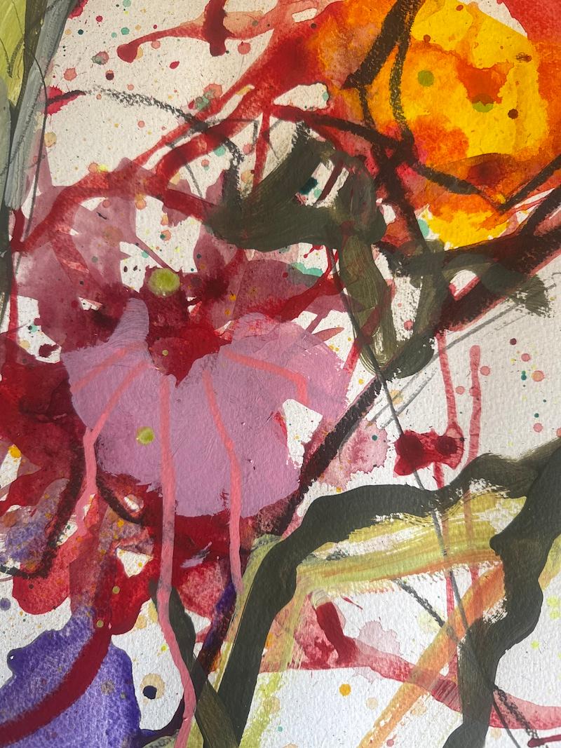 Dahlie Serie 3/4, Originalgemälde, floral, zeitgenössisch (Zeitgenössisch), Painting, von Marilyn Simler