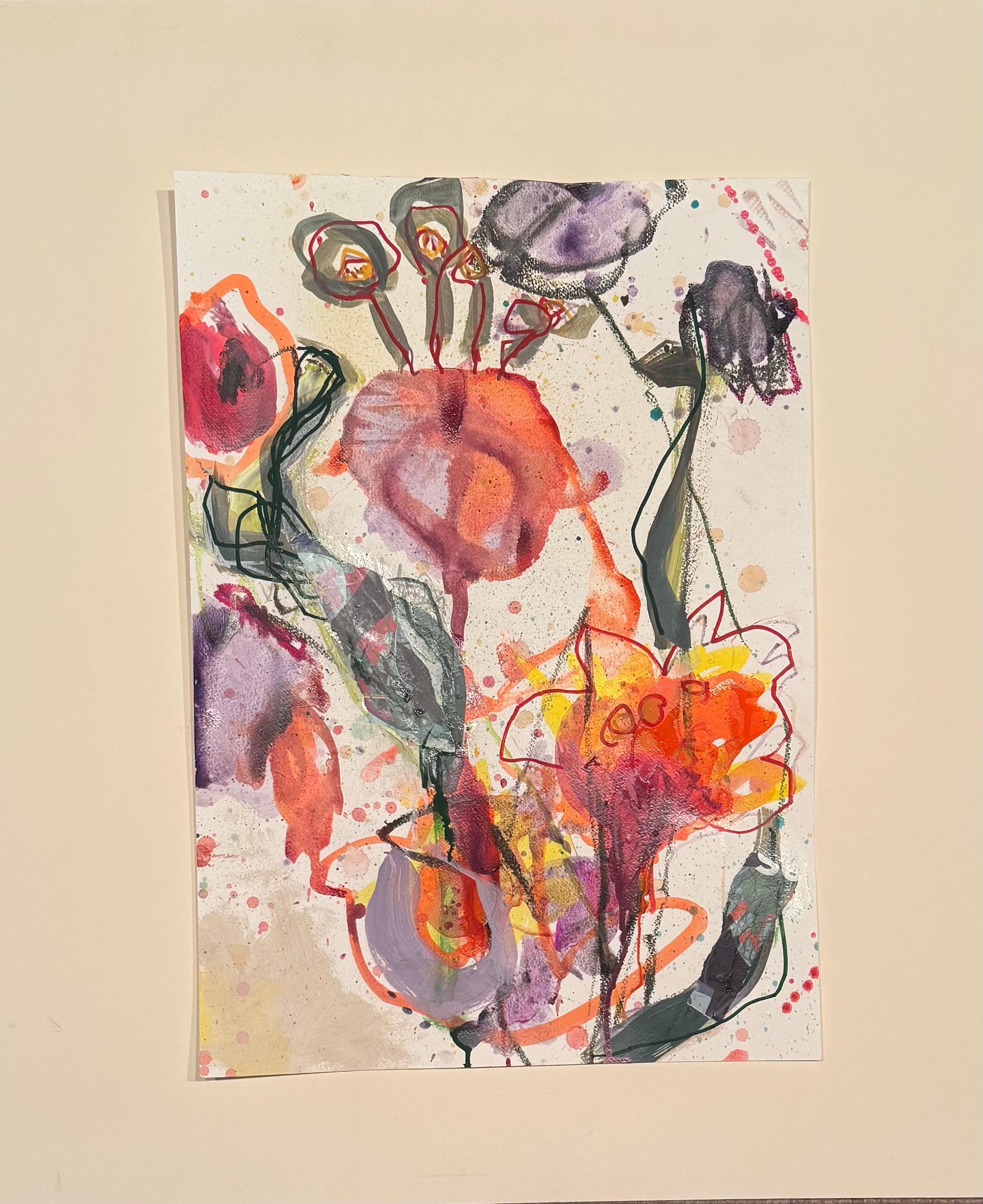 Dahlienserie, Originalgemälde, floral, zeitgenössisch – Painting von Marilyn Simler