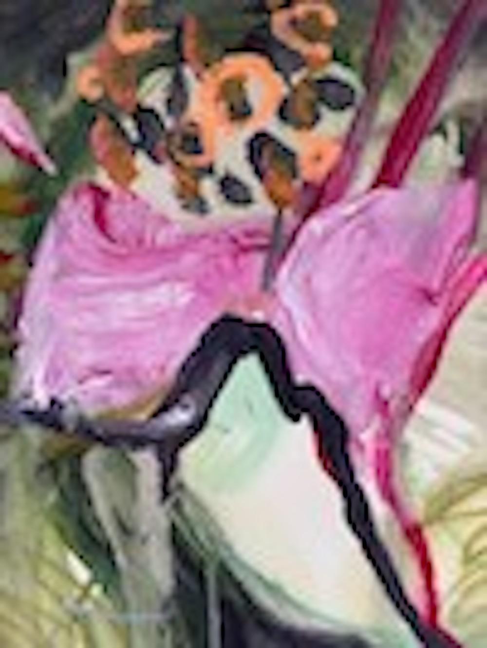 Rising 1 - Gray Abstract Painting by Marilyn Simler