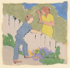 « La clôture arrière » - Composition figurative