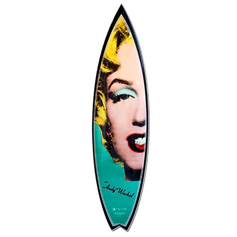 Planche de surf Marilyn Turquoise/Charbon d'après Andy Warhol
