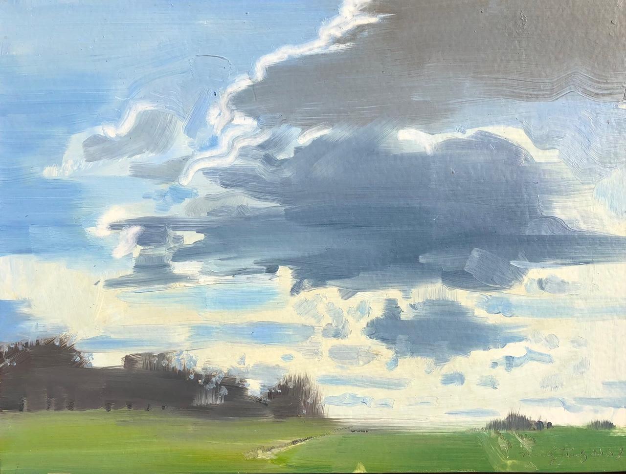 Landscape Painting di Marilyn Turtz - Autunno inoltrato La fattoria di Young