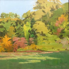 Marilyn Turtz, Autumn Colors, impressionist landscape oil on wood painting, 2015