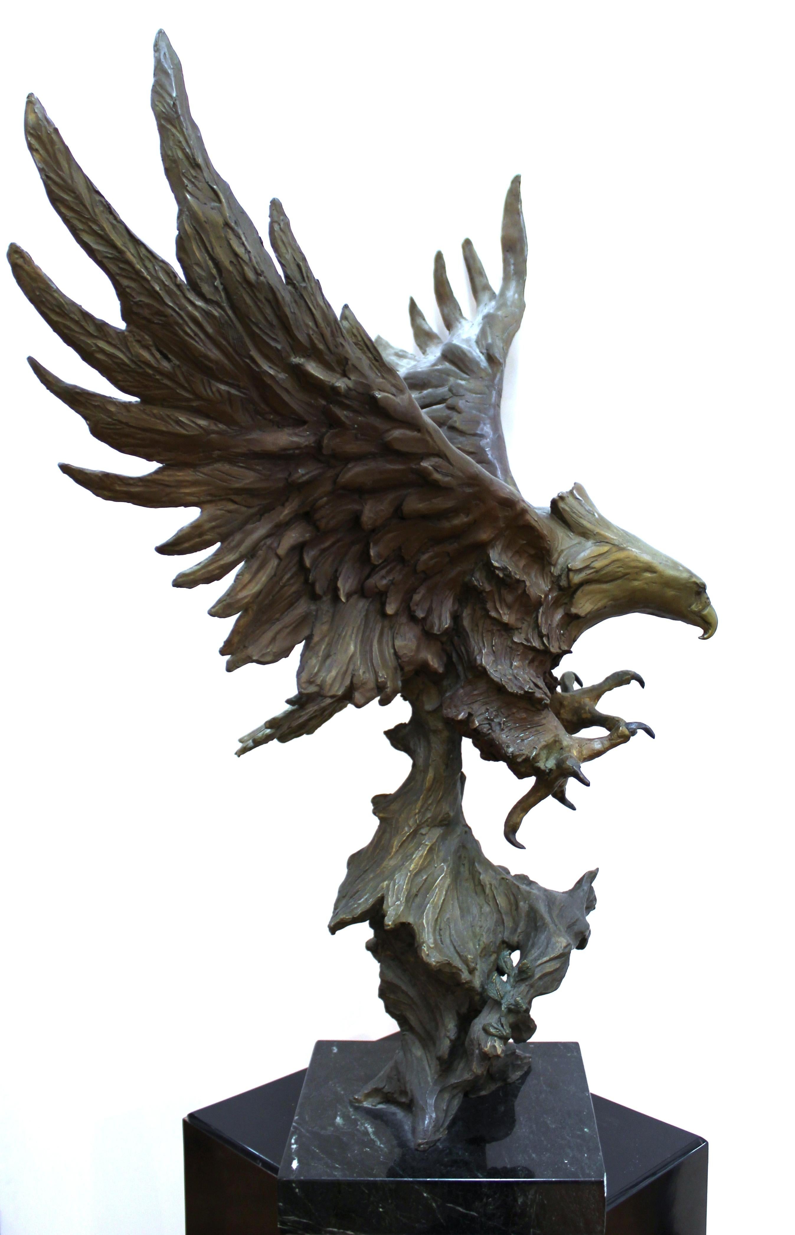 Marilyn Weinstein 'Out Of The Blue' Cast Bronze Eagle Sculpture 6