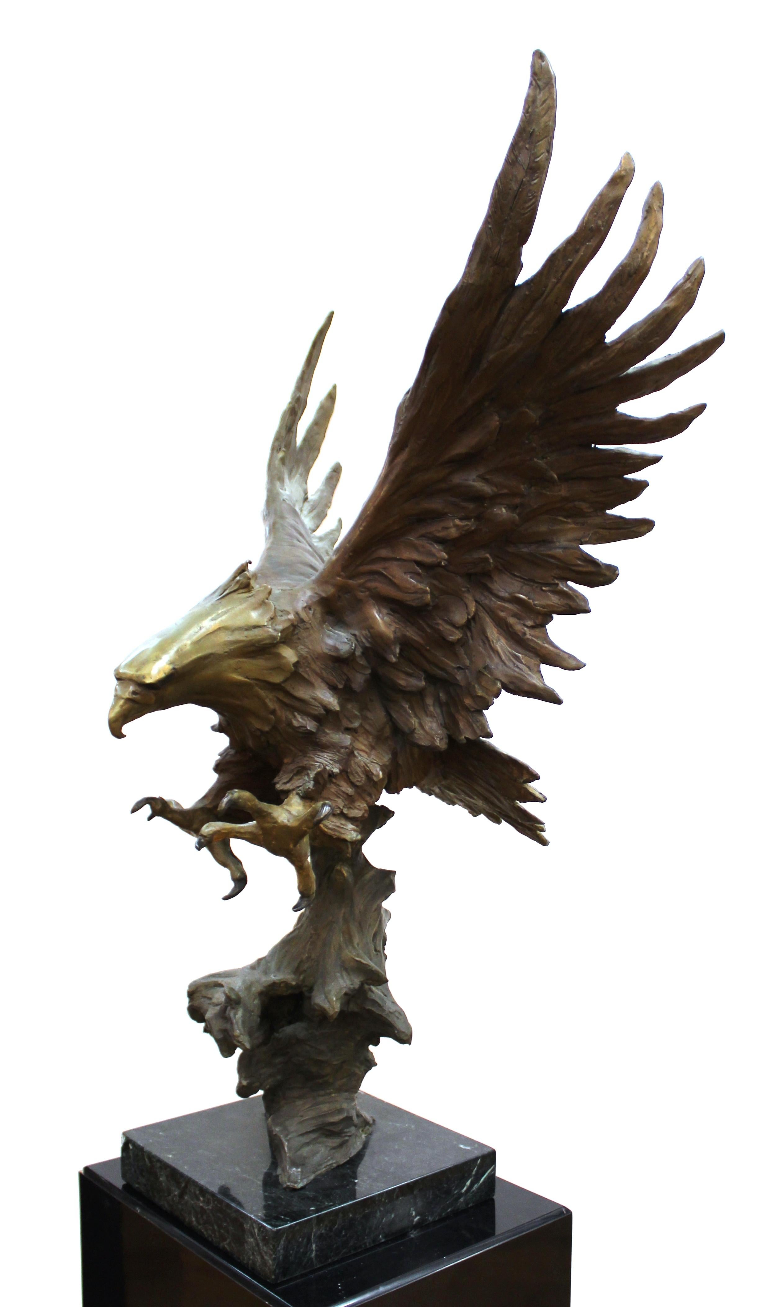 American Marilyn Weinstein 'Out Of The Blue' Cast Bronze Eagle Sculpture