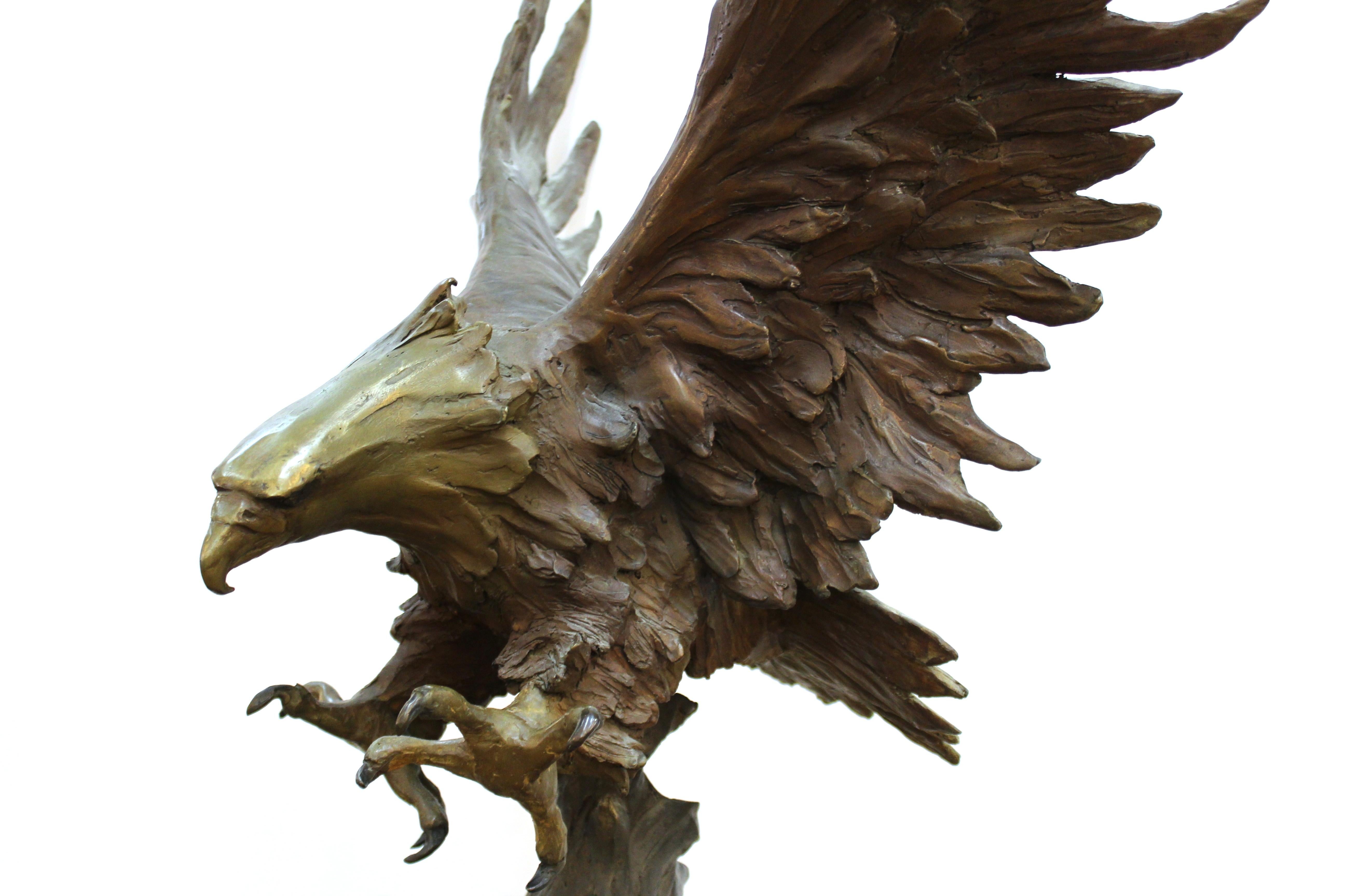 Marilyn Weinstein 'Out Of The Blue' Cast Bronze Eagle Sculpture In Good Condition In New York, NY