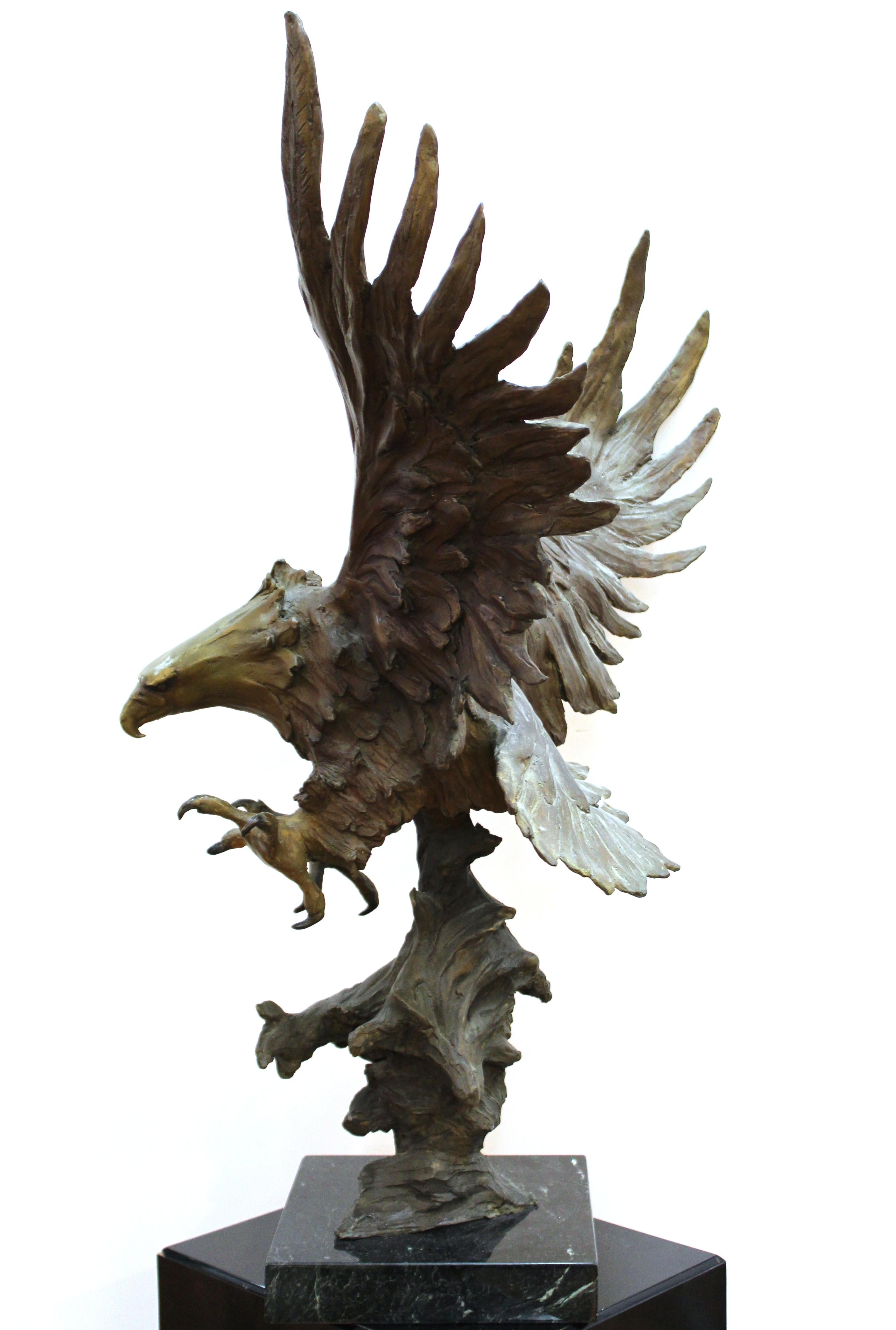 20th Century Marilyn Weinstein 'Out Of The Blue' Cast Bronze Eagle Sculpture