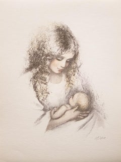 Vintage "Mother And Newborn" Signed Lithograph