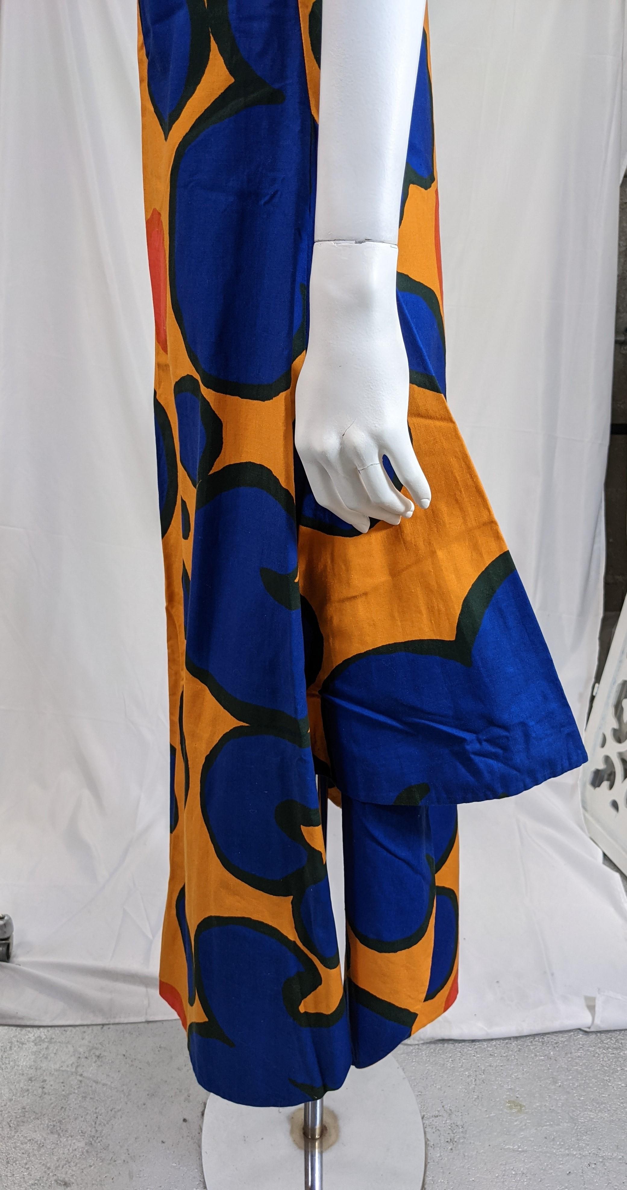 Marimekko Cotton Print Circular Cut Hem Dress In Excellent Condition In New York, NY