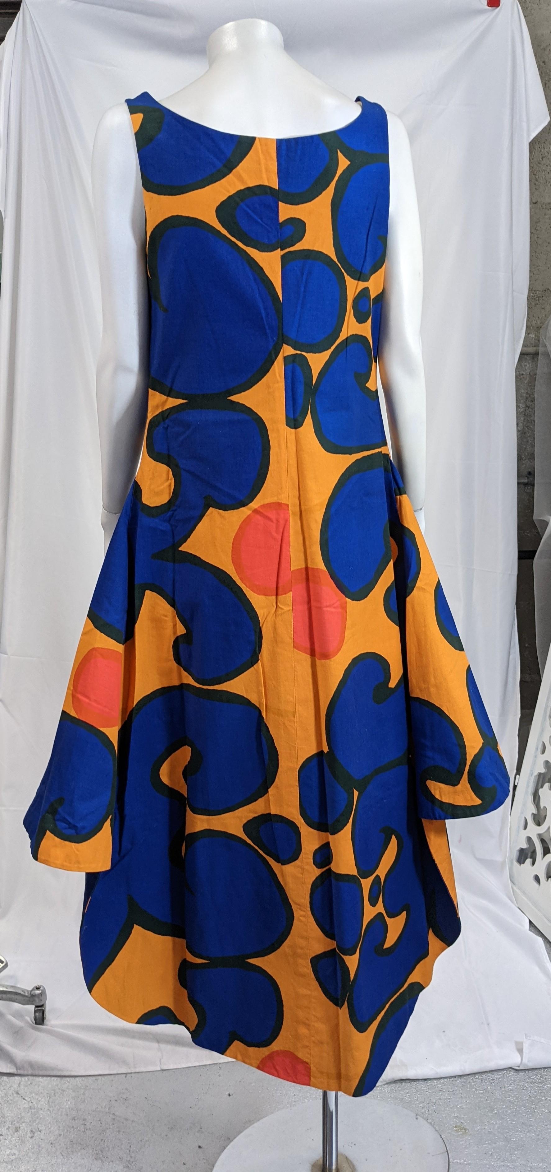 Marimekko Cotton Print Circular Cut Hem Dress 1