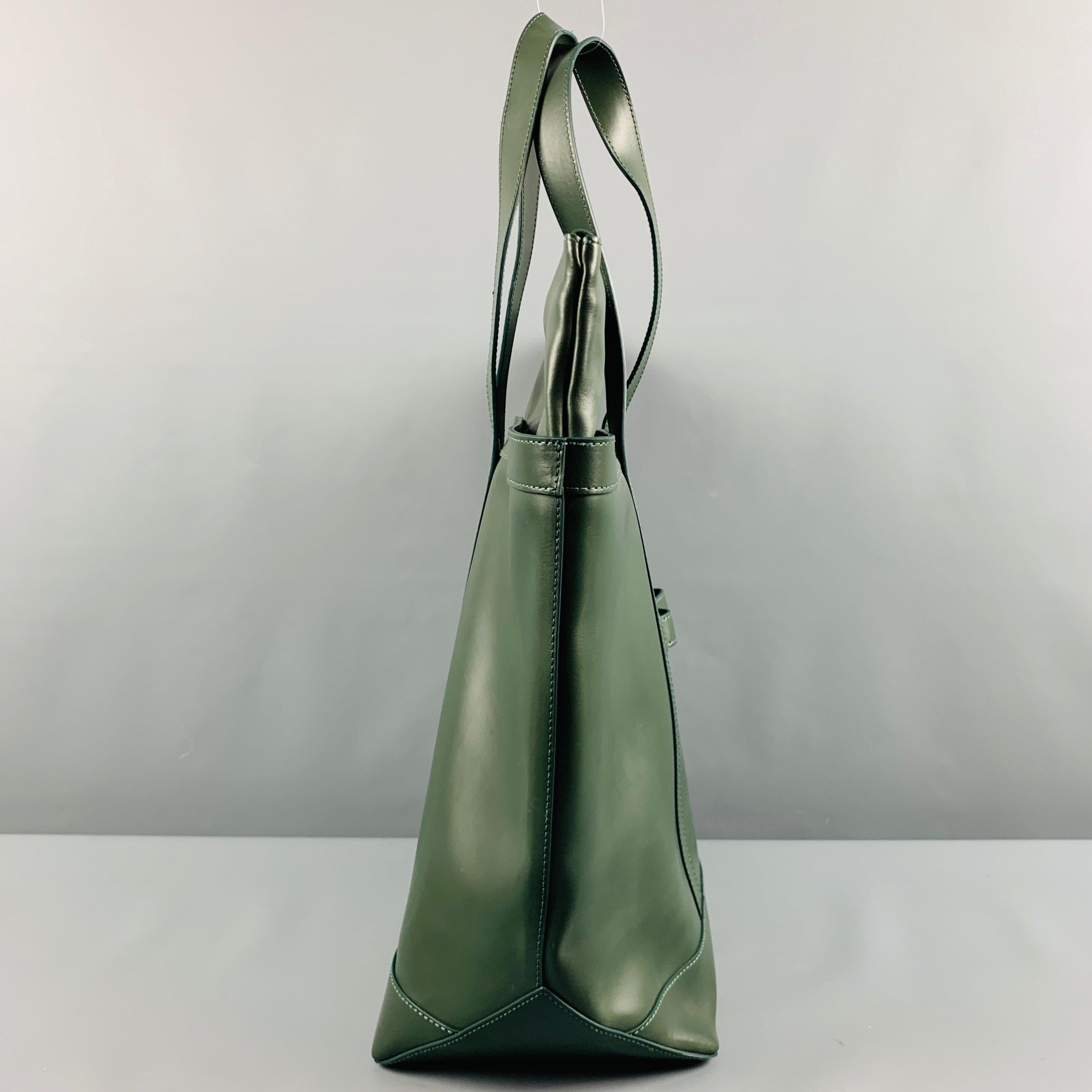 MARIMEKKO Green Leather Tote Handbag 1