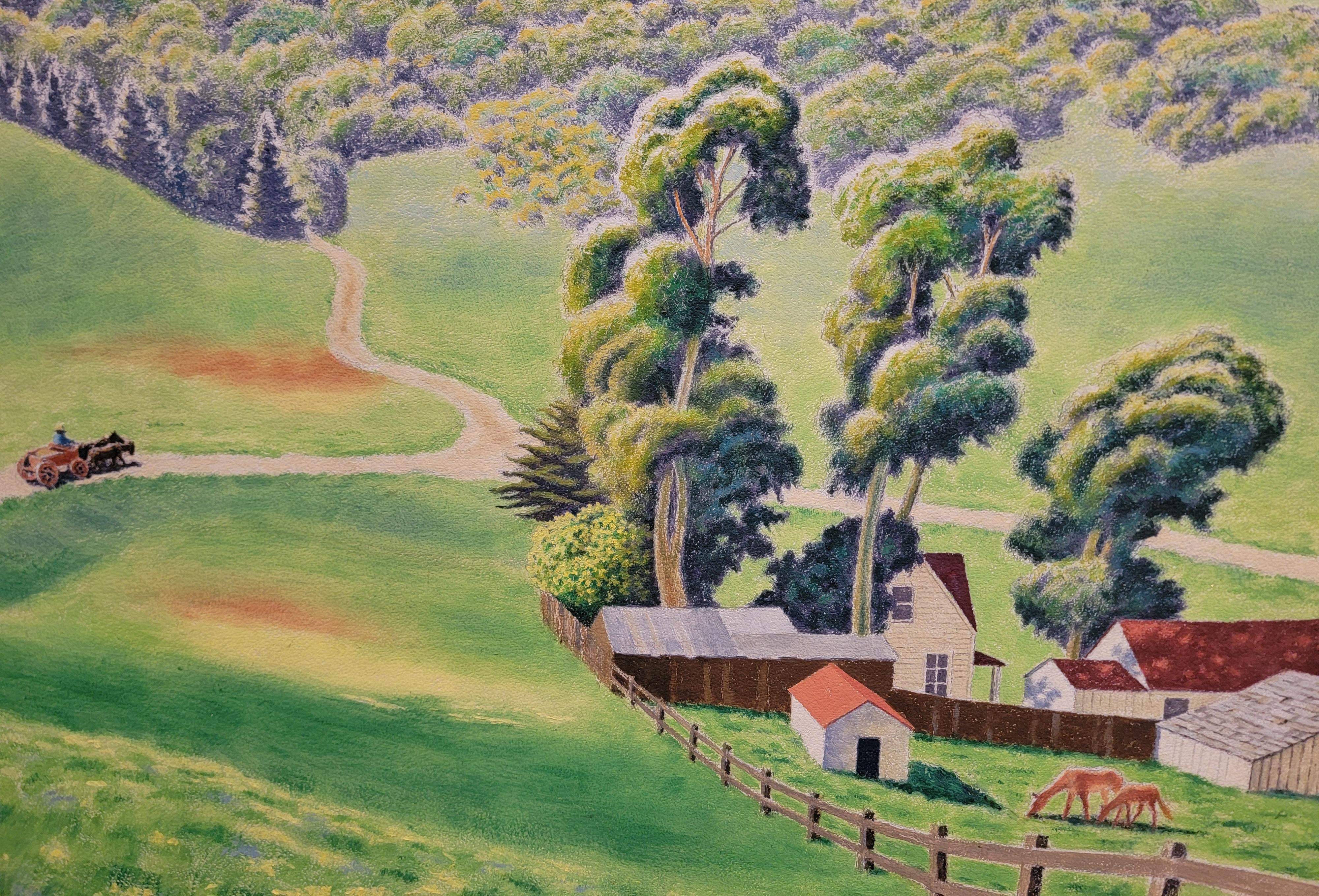 American Marin California Oil Painting by William Norris Dakin For Sale