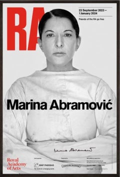 Rare poster hand signed by Marina Abramovic, framed, Royal Academy label, 2011