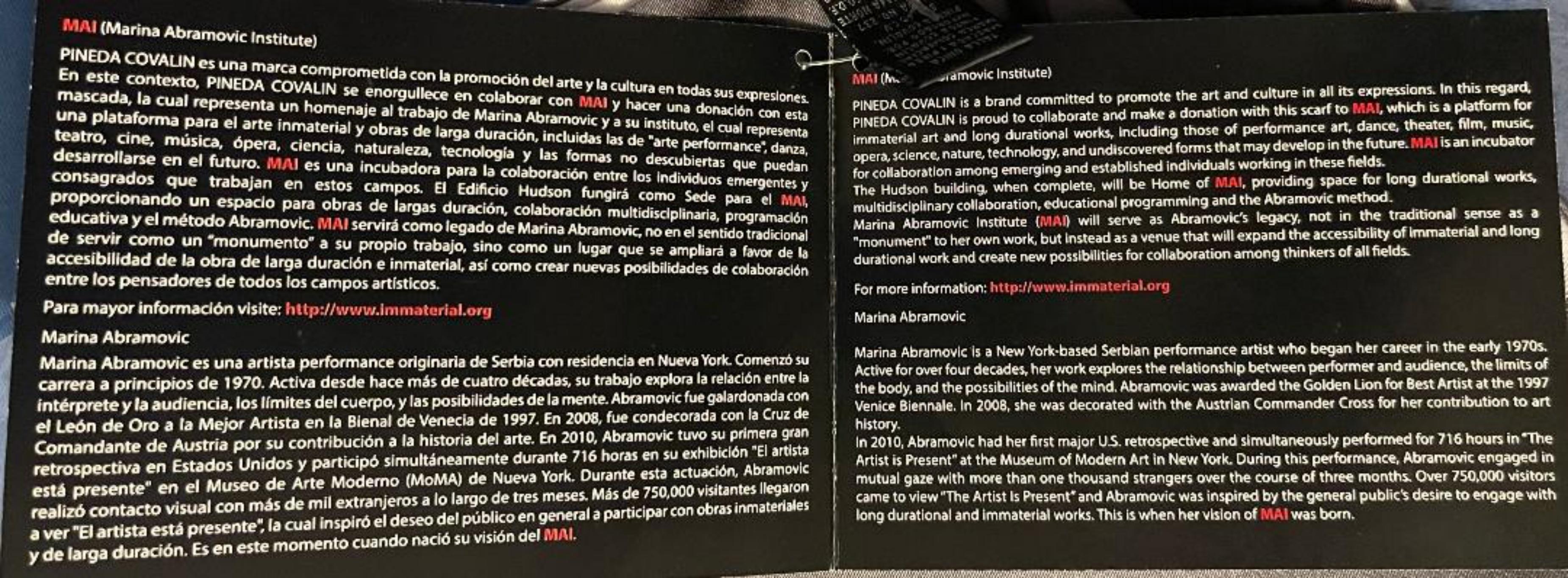 Scarf: Homage to Frida Kahlo Portrait with Scorpion, SIGNED by Marina Abramović For Sale 1