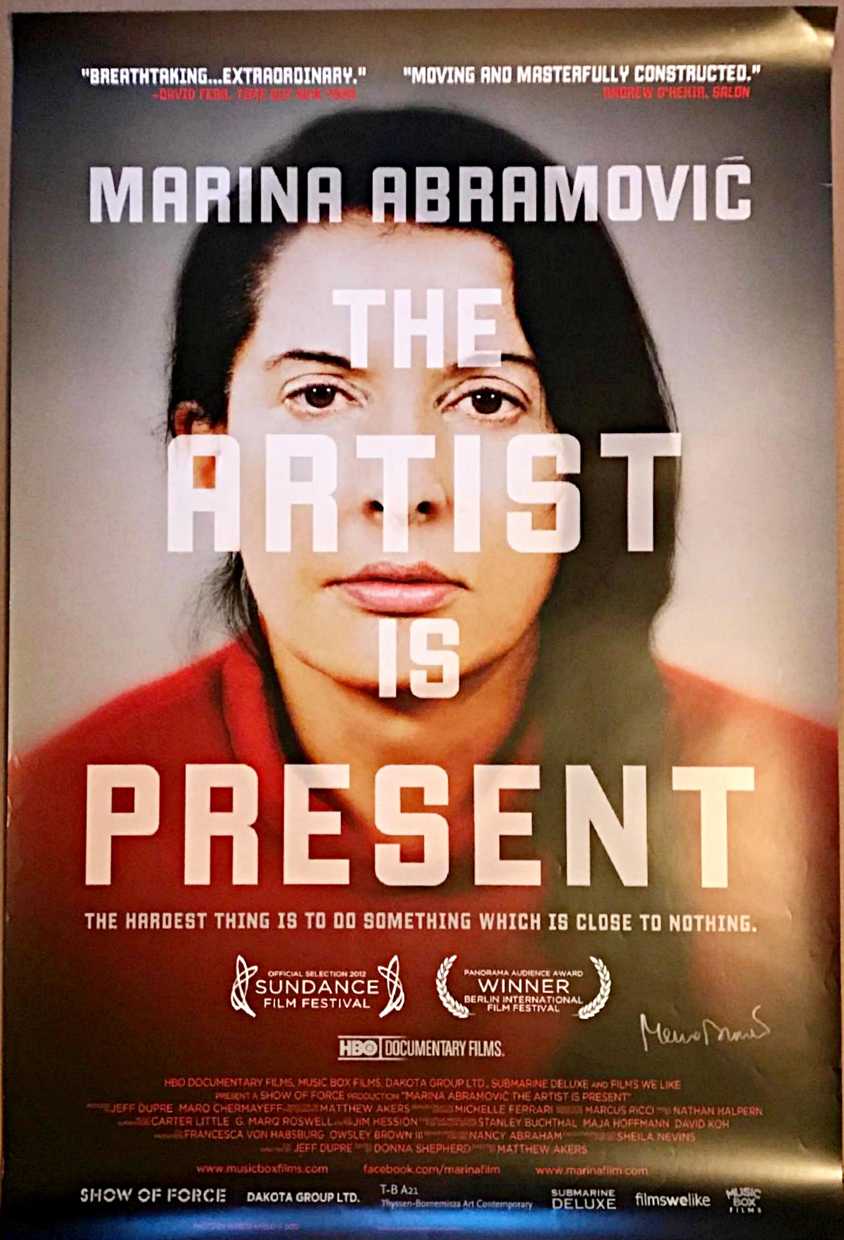 The Artist is Present, Large poster (40" High) - Hand Signed by Marina Abramovic