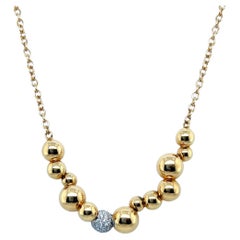 Marina B Collier Atomo en or jaune et blanc 18 carats et diamants